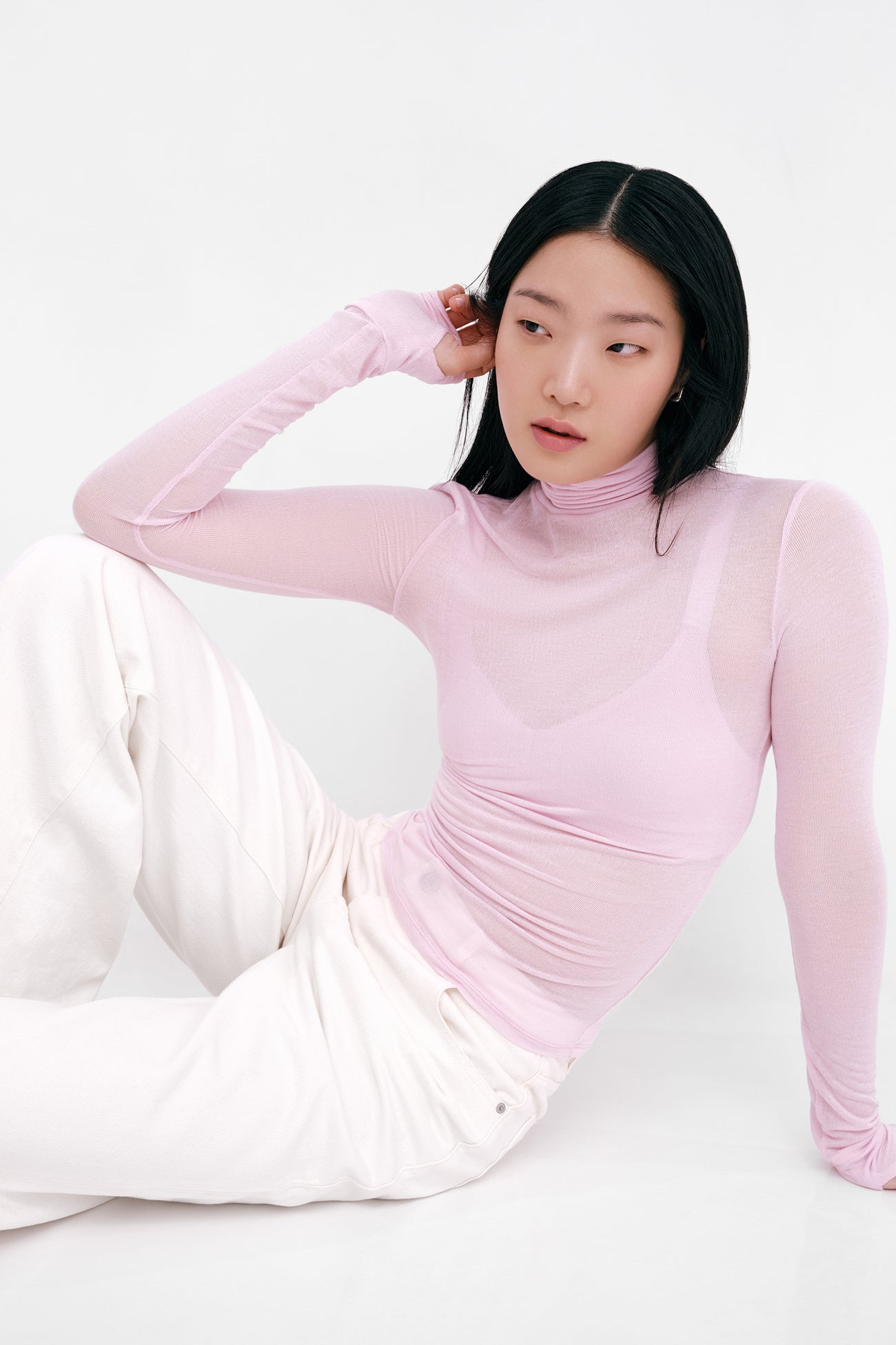 Women's Sheer Turtleneck Top