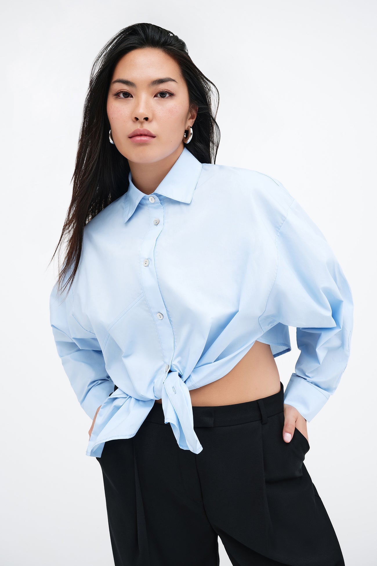 light blue dress shirt women Fonma Womens Button Down Shirt 3/4 Sleeve Wrinkle Free Stretch Collared Dress Shirt Business Casual Work Blouse Light Blue L, Women's, Size: Large