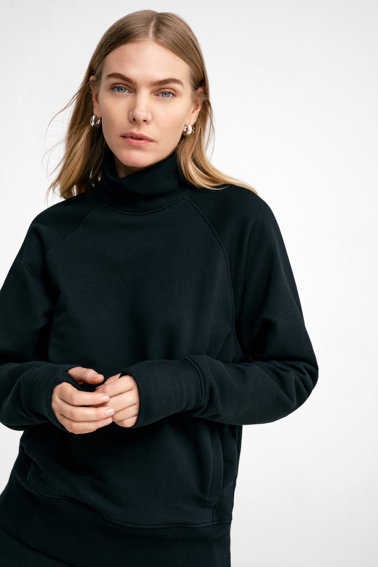 Oversized High Neck Black Sweatshirt Torrence Sweatshirt Marcella