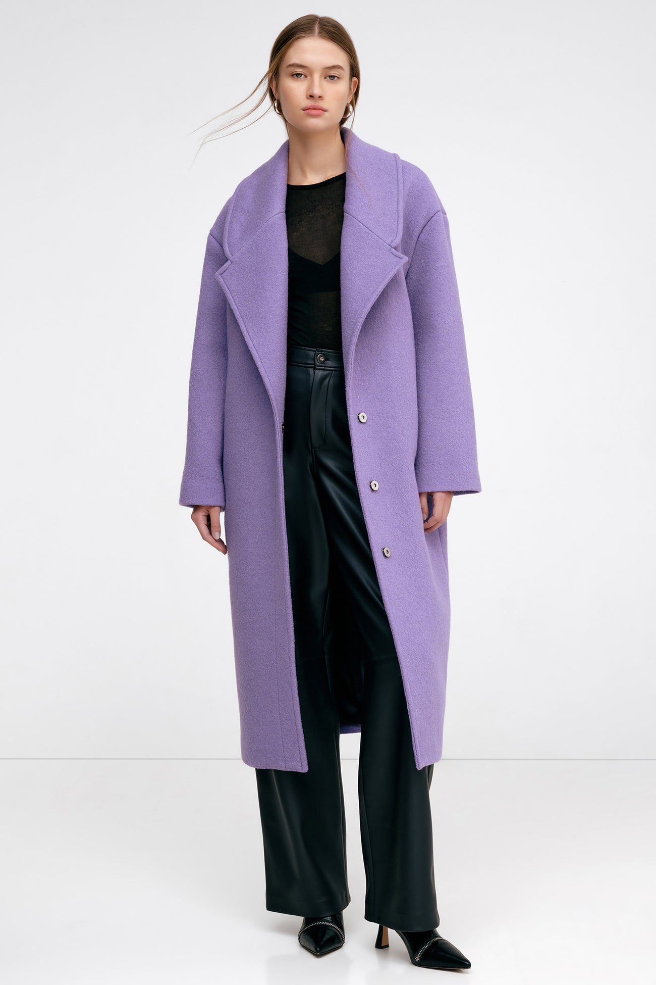 Oversized Women's Purple Wool Winter Coat Elizabeth Coat Marcella