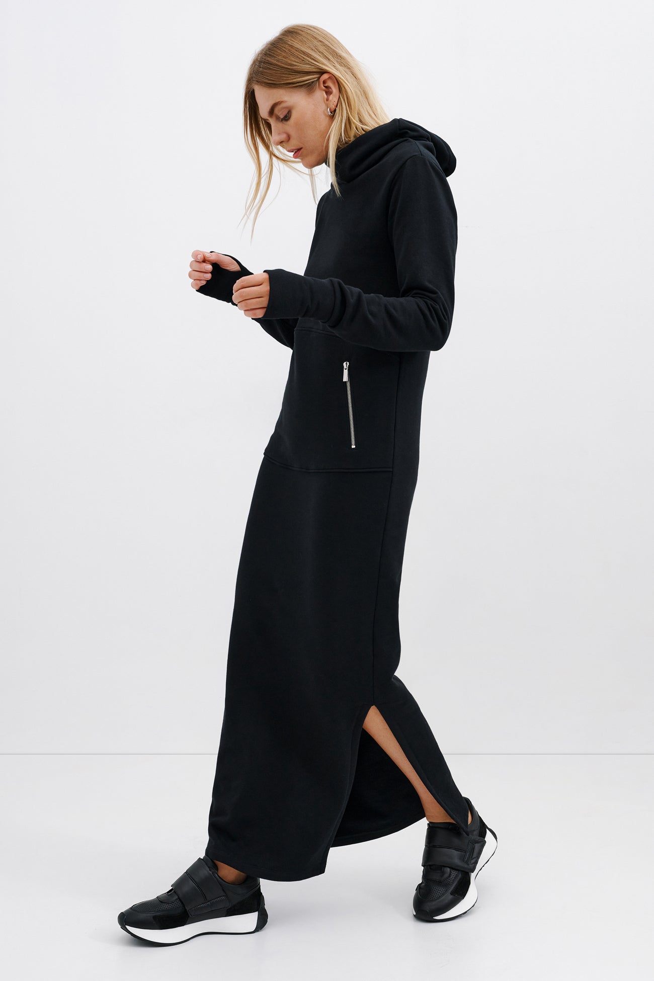 Marcella | Allen Sweatshirt Dress in Olive | Women's Size Xs | Midweight French Terry
