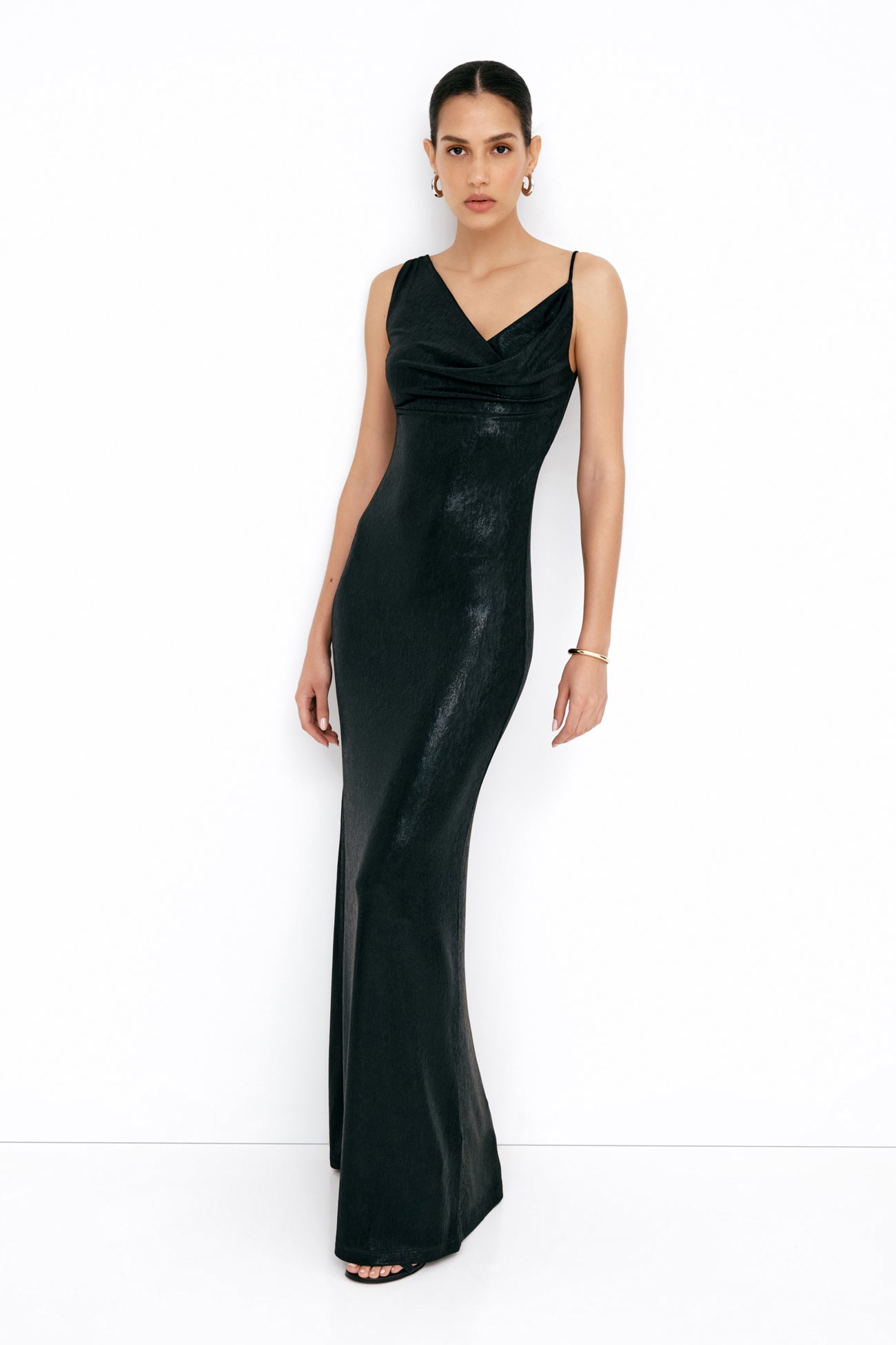 Women's Metallic Cowl Neck Maxi Gown | Marcella Women's Metallic Cowl Neck Maxi Gown | Marcella