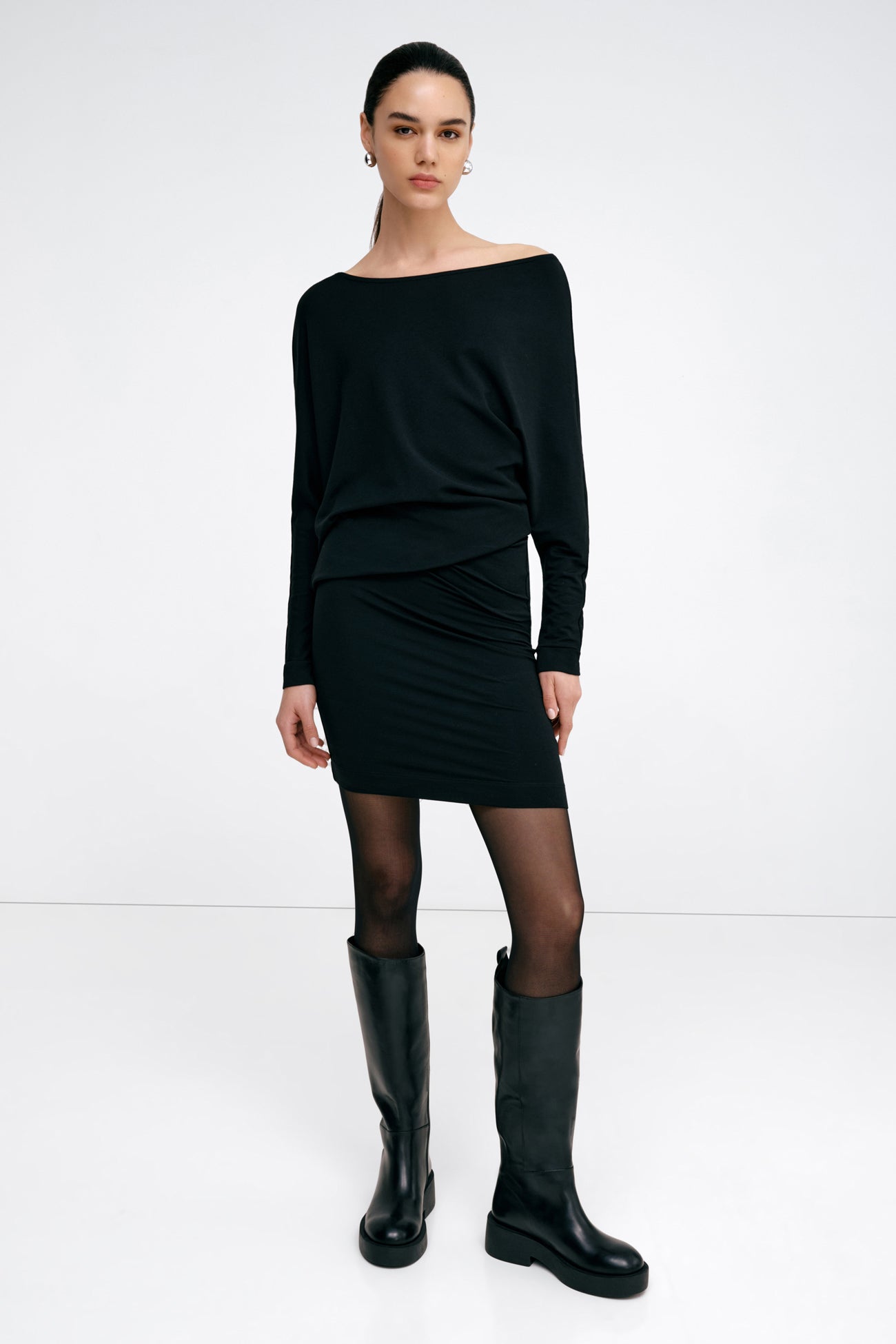 Marcella | Beekman Long Sleeve Sweatshirt Dress in Black | Women's Size 3XL | Midweight French Terry | Spring And Summer Clothing Marcella | Beekman Long Sleeve Sweatshirt Dress in Black | Women's Size 3XL | Midweight French Terry | Spring And Summer Clothing