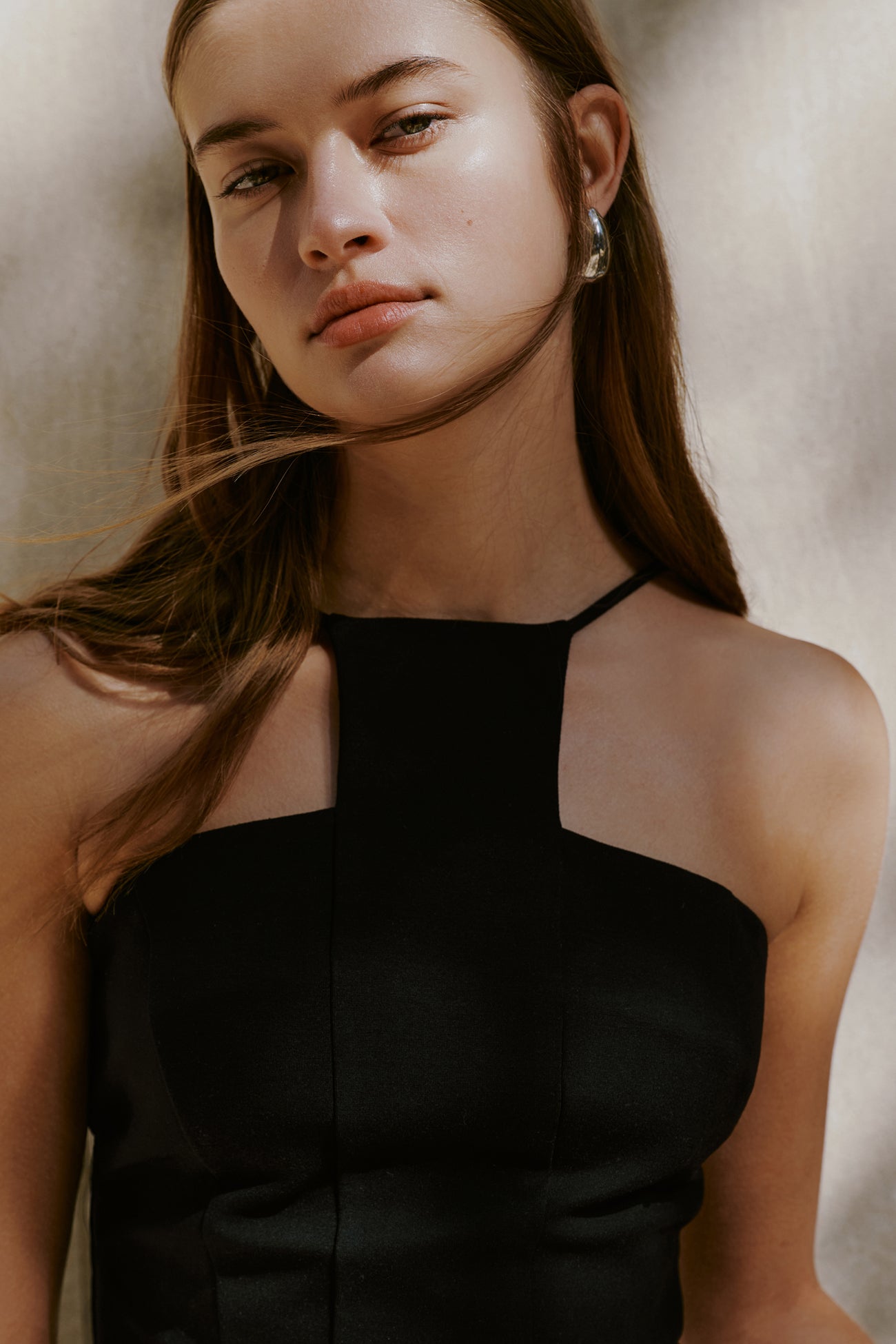 marcellanyc bea dress Marcella | Alba Dress | Strapless Midi Fitted Dress | Black And White | Wrinkle-Resistant Ponte Fabric main image 1