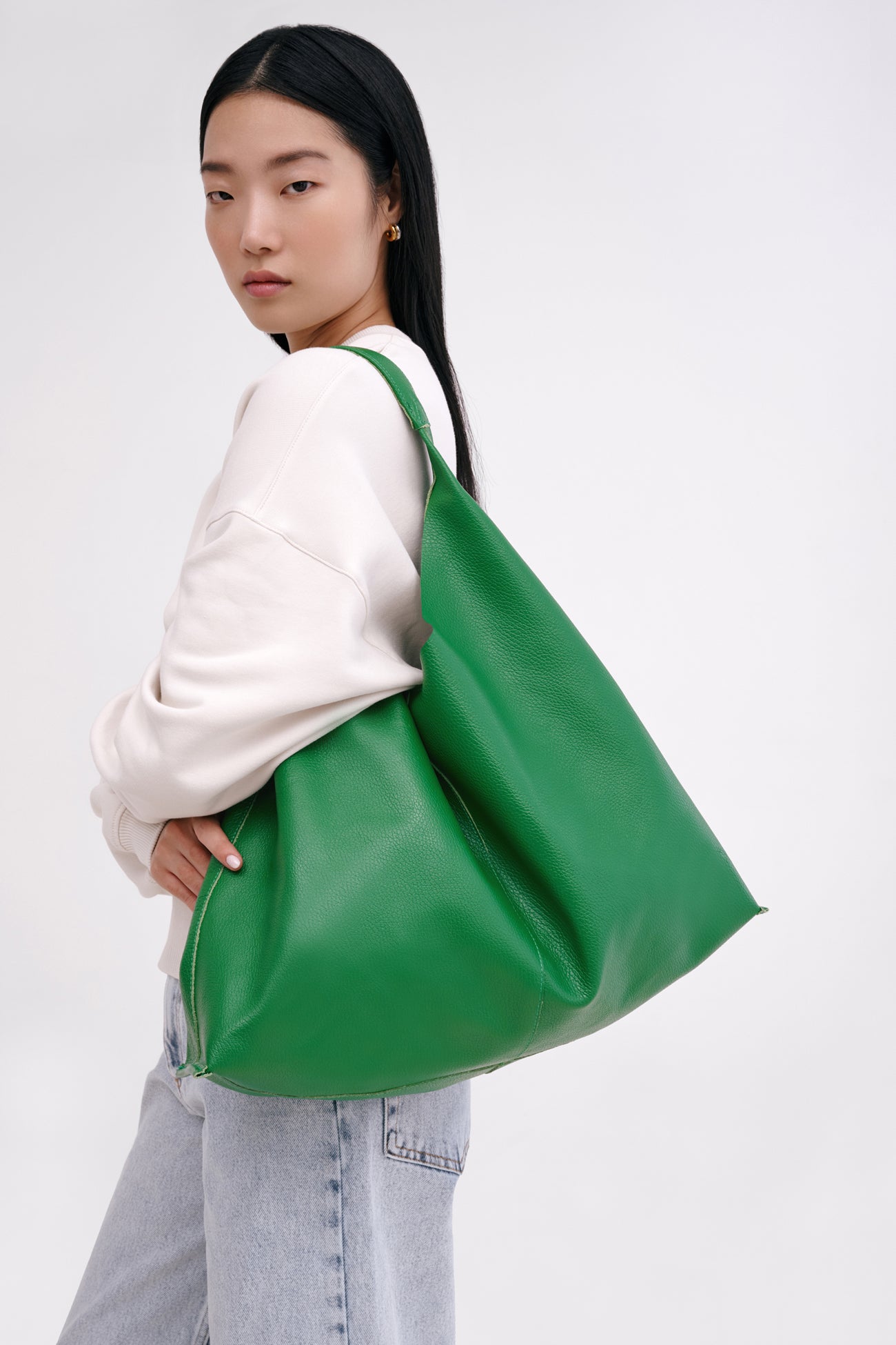 Classic Green Leather Everyday Tote Handbag Kelly Tote Marcella