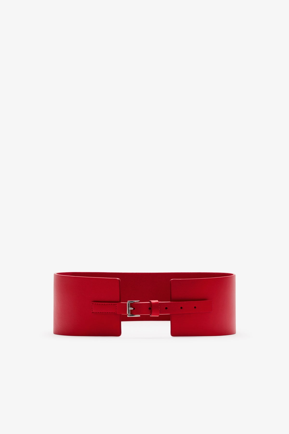 RED LEATHER STATEMENT  BELT Vintage Distressed Red Leather Belt Accessory by Ishaor – ISHAOR main image 3