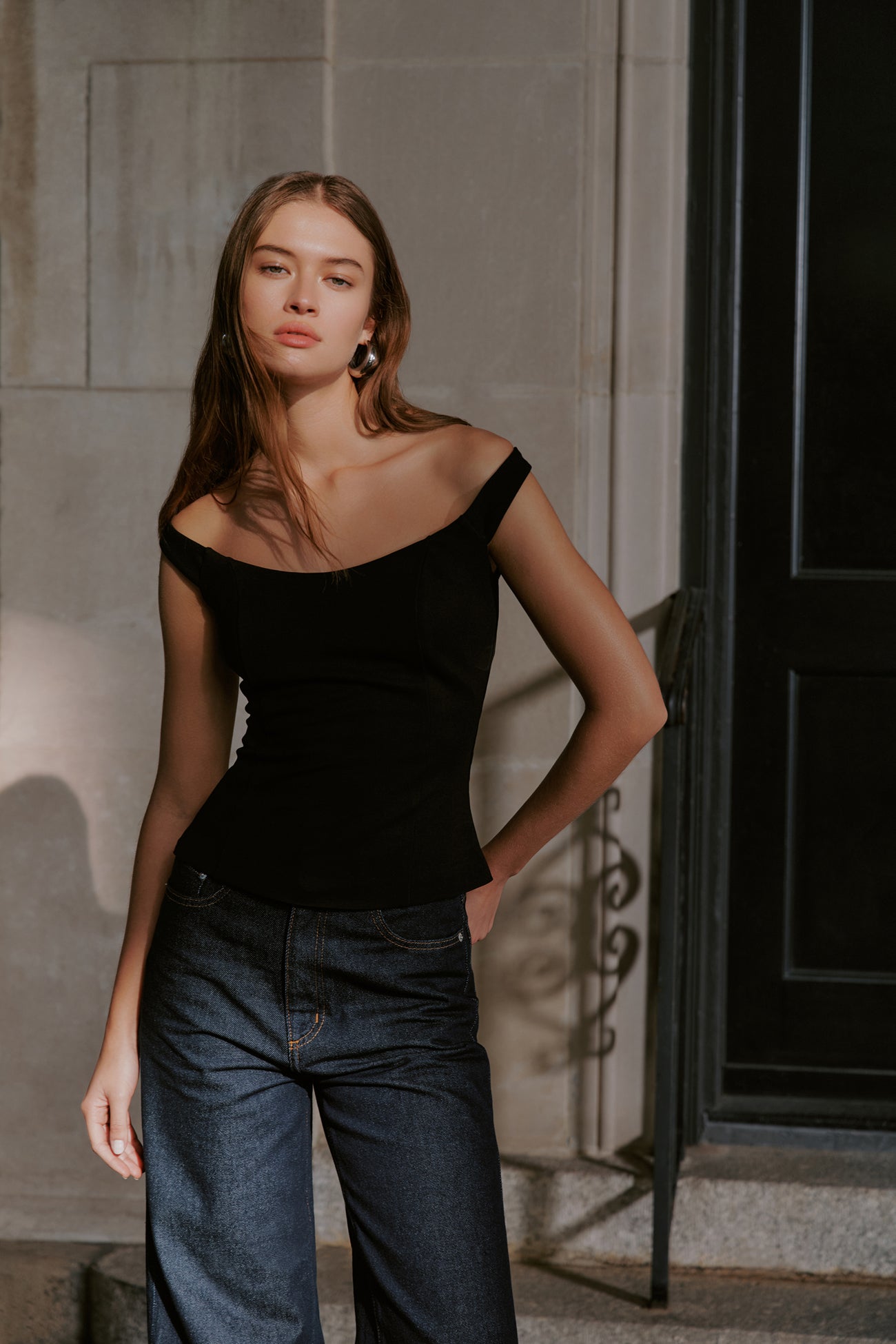 off the shoulder dress tops Marcella Women's Eliana Off the Shoulder Top - Black