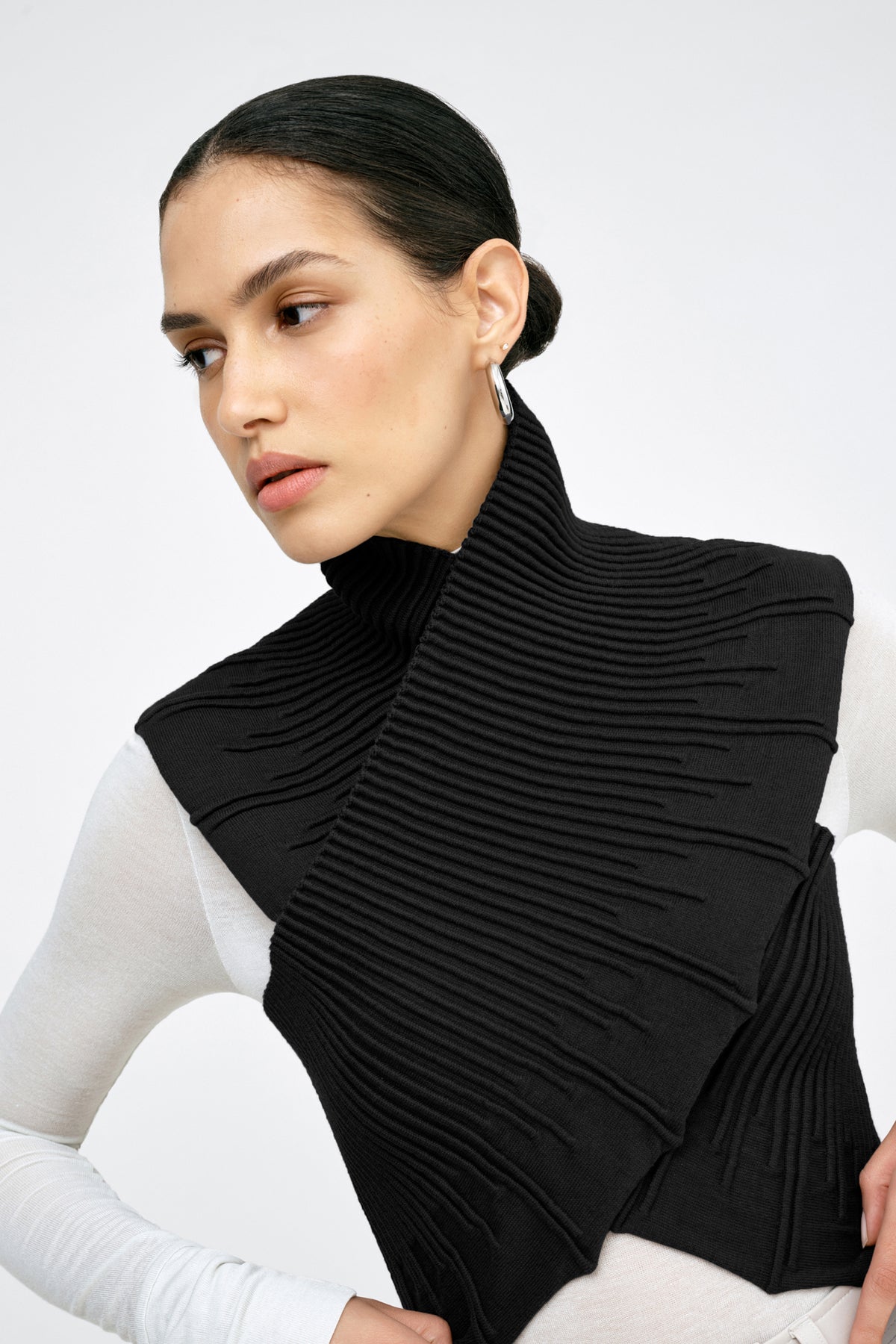Colette Bolero | Black French Organic Cotton Vest Bolero