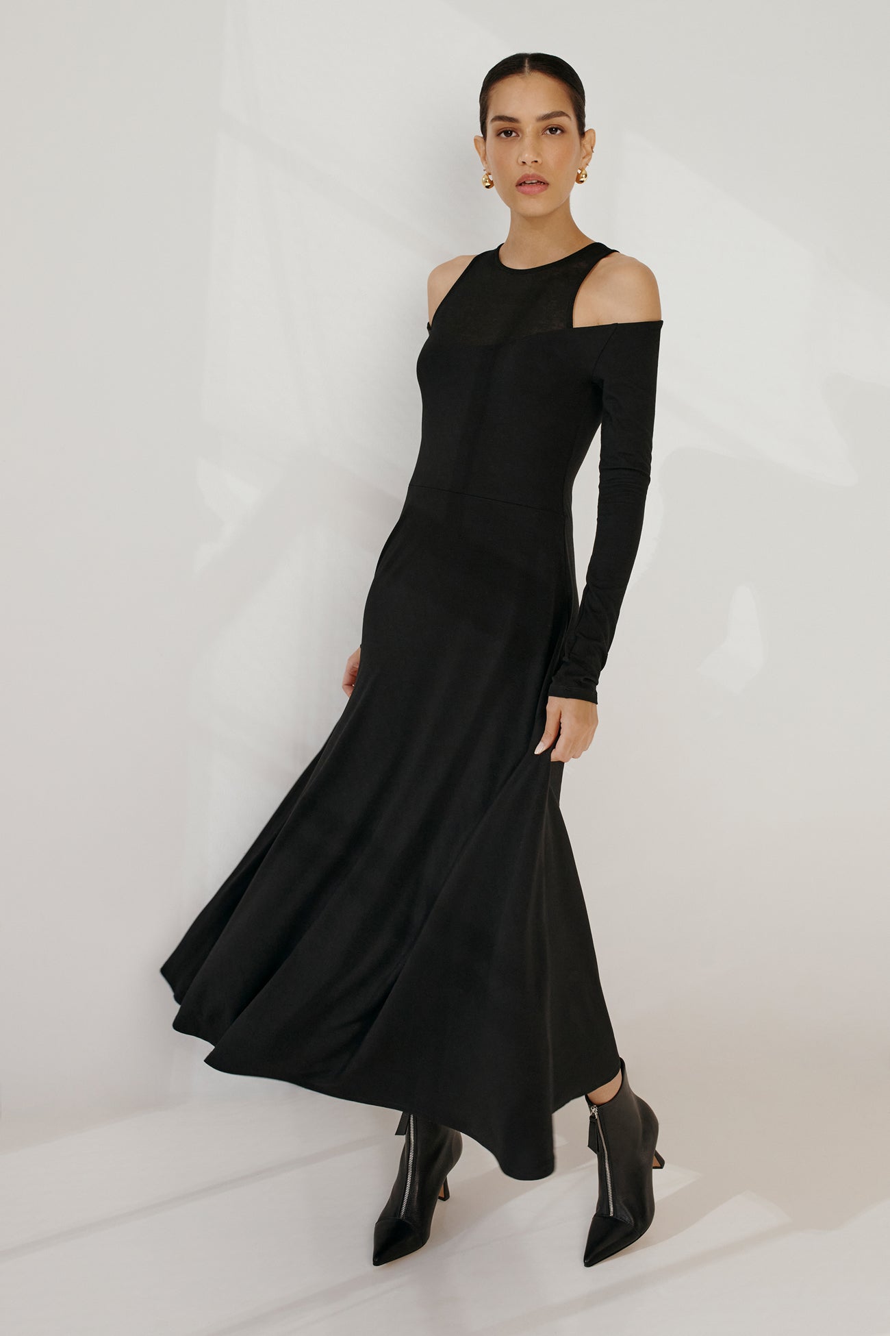 Marcella | Carter Long Sleeve Dress in Black | Women's Size XL | Sustainable European Jersey | Spring And Summer Clothing Marcella | Carter Long Sleeve Dress in Black | Women's Size XL | Sustainable European Jersey | Spring And Summer Clothing