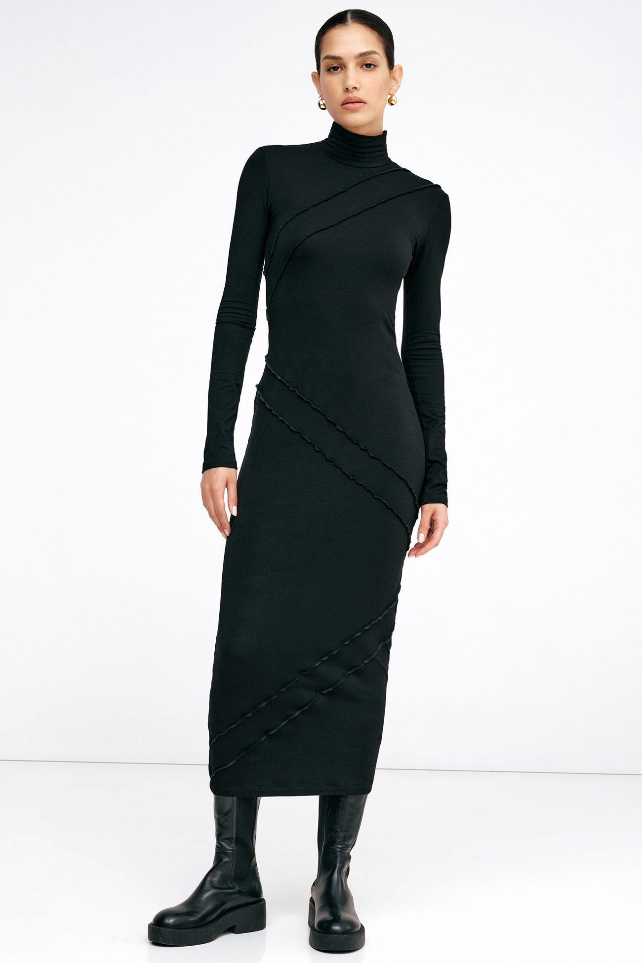 long sleeve turtleneck dress sale AG Jeans Jenny L/S Turtleneck Dress, Women's, Grey