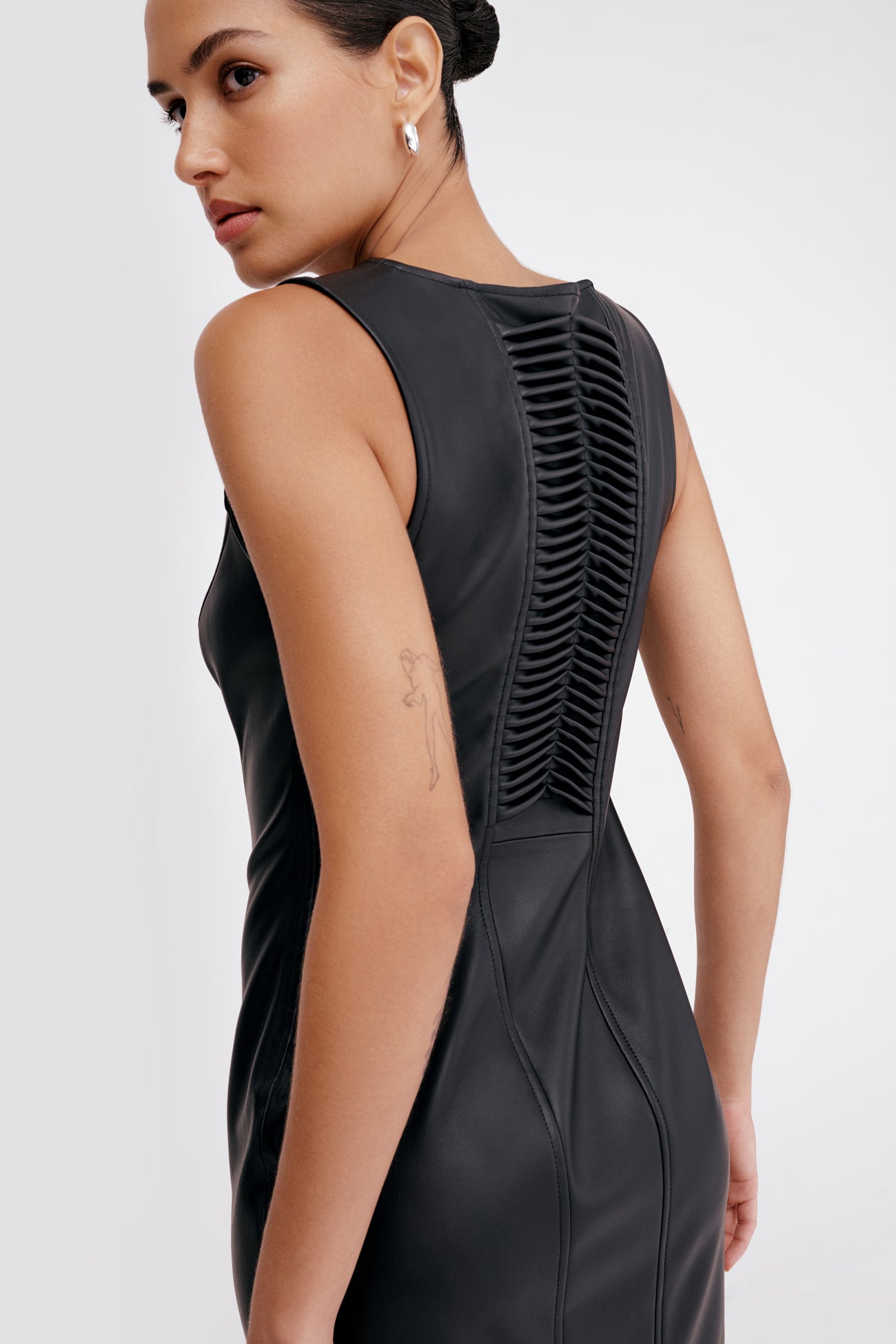 Marcella | Oculus Sleeveless Dress in Bone | Women's Size XS | Vegan Leather | Spring And Summer Clothing Marcella | Oculus Sleeveless Dress in Bone | Women's Size XS | Vegan Leather | Spring And Summer Clothing