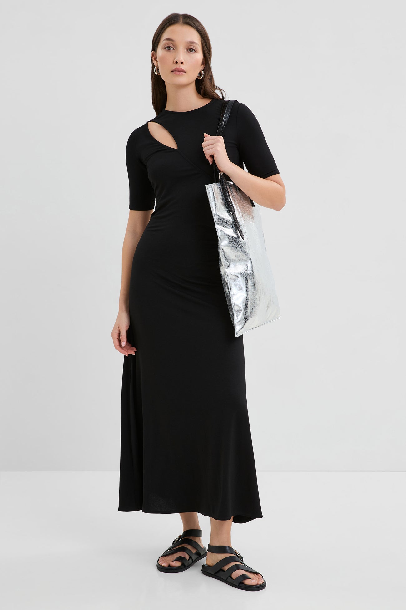 ayla midi dress Marcella | Ayla Dress in Black | Women's Size XL | Sustainable European Jersey
