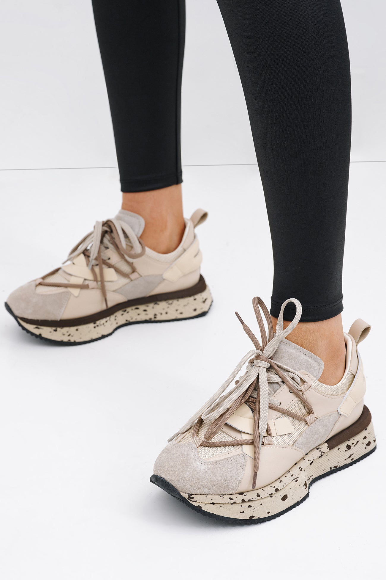 Beige Stylish Athletic Style Shoes Flatbush Sneakers Marcella