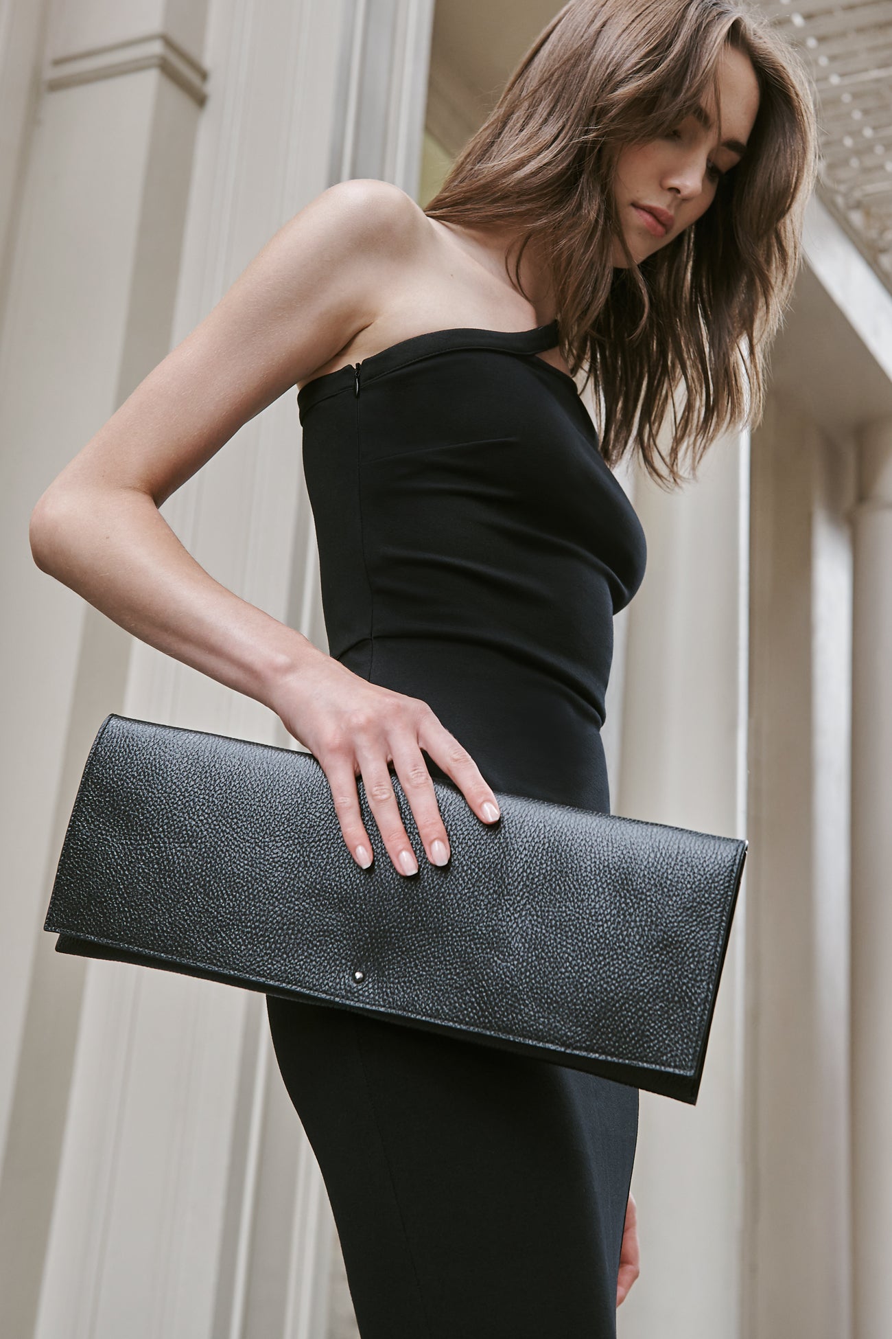 Long Skinny Clutch Black Bag Belle Leather Clutch Marcella