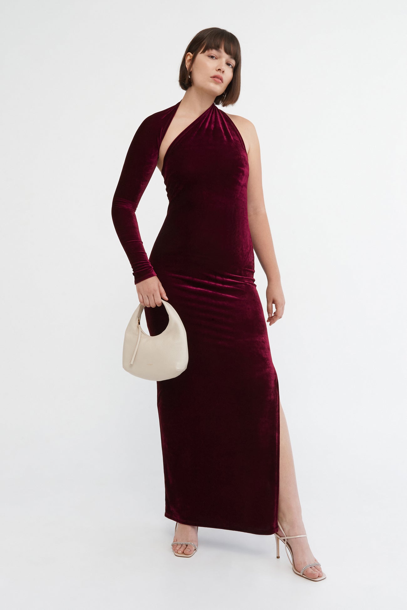 Marshalls Velvet Dress Marcella Women's Manhattan Velvet Slit Gown - Black