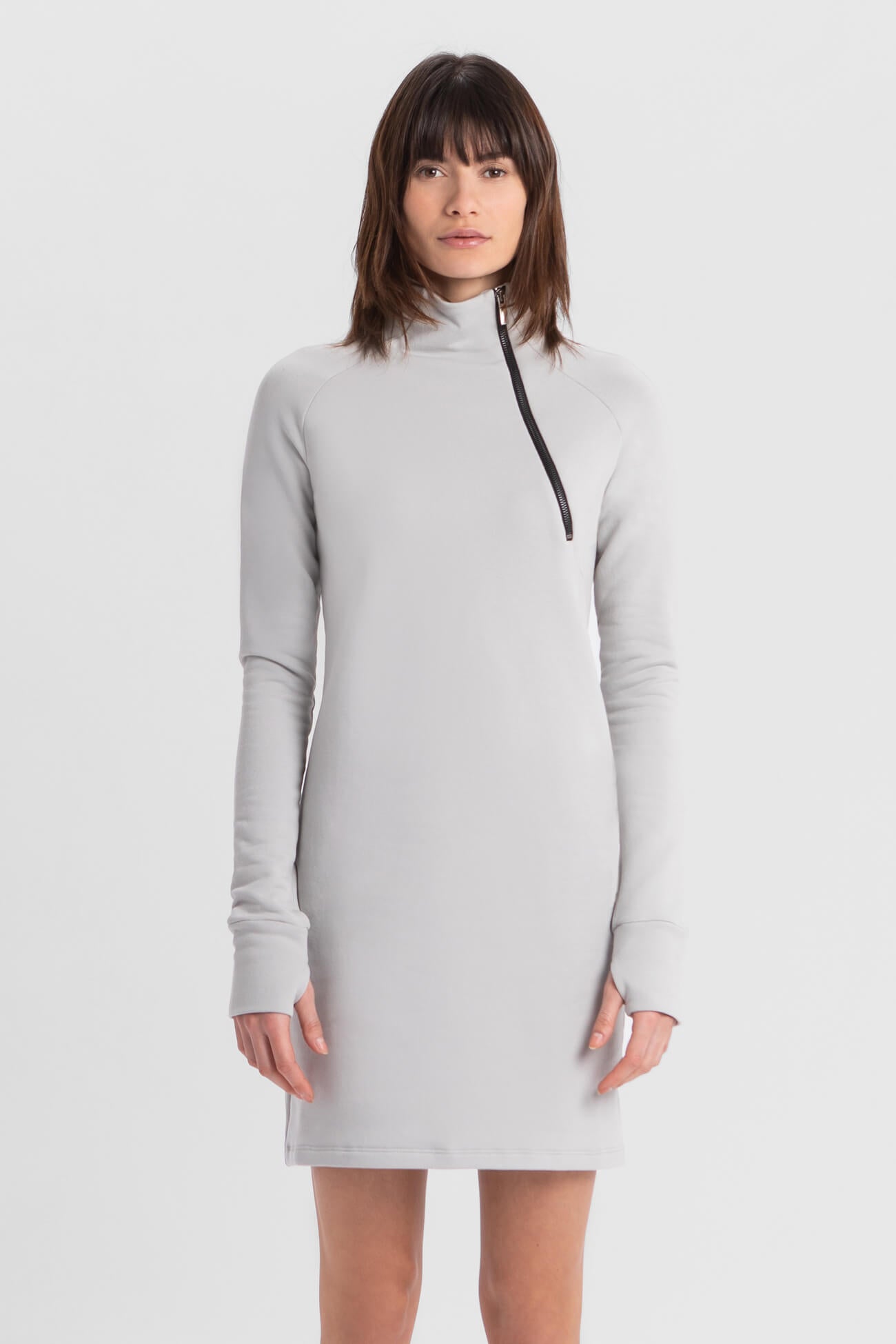 womens grey sweatshirt dress Abeni Grey Sweater Mini Dress