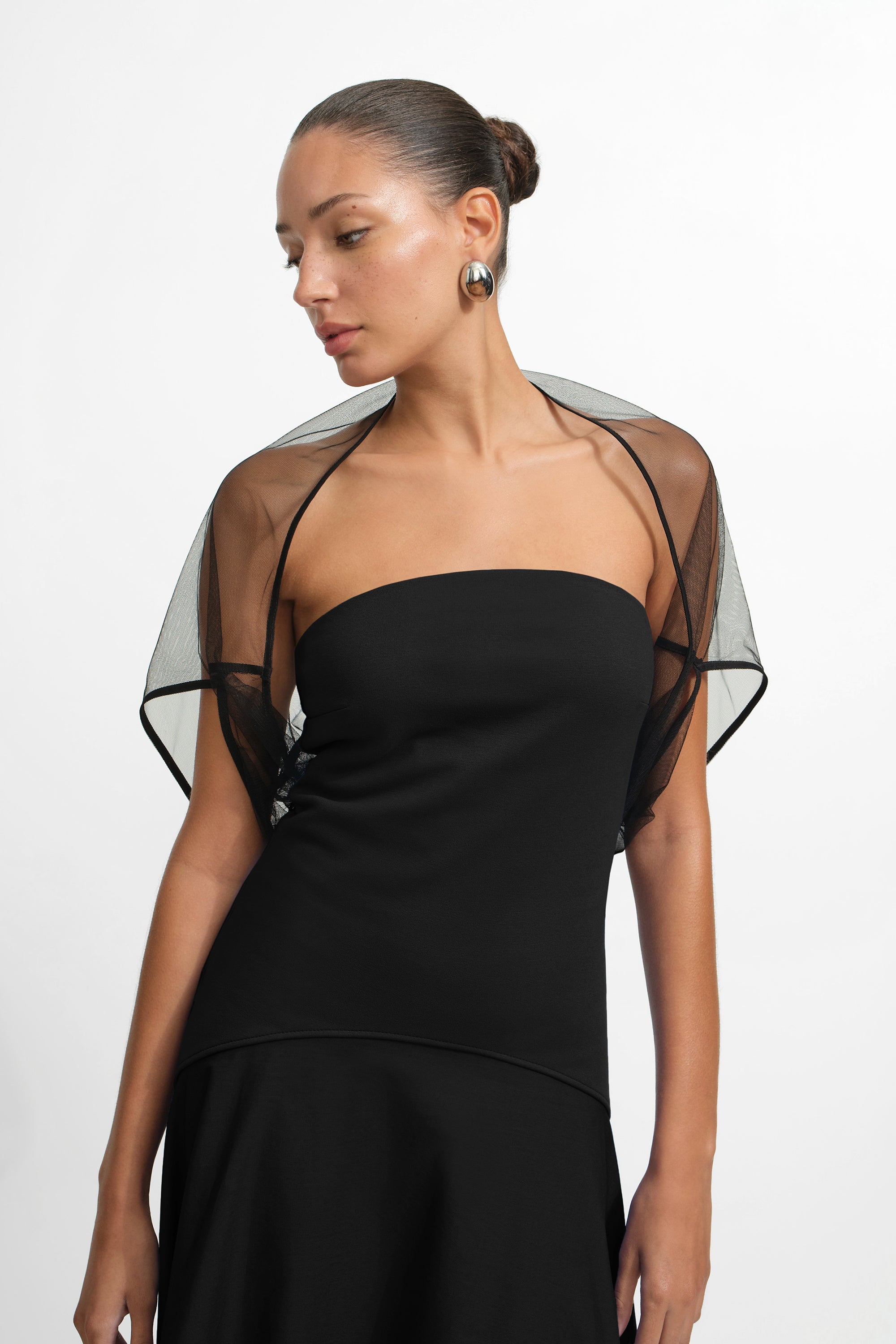 Women's Black Mesh Bolero | Marcella