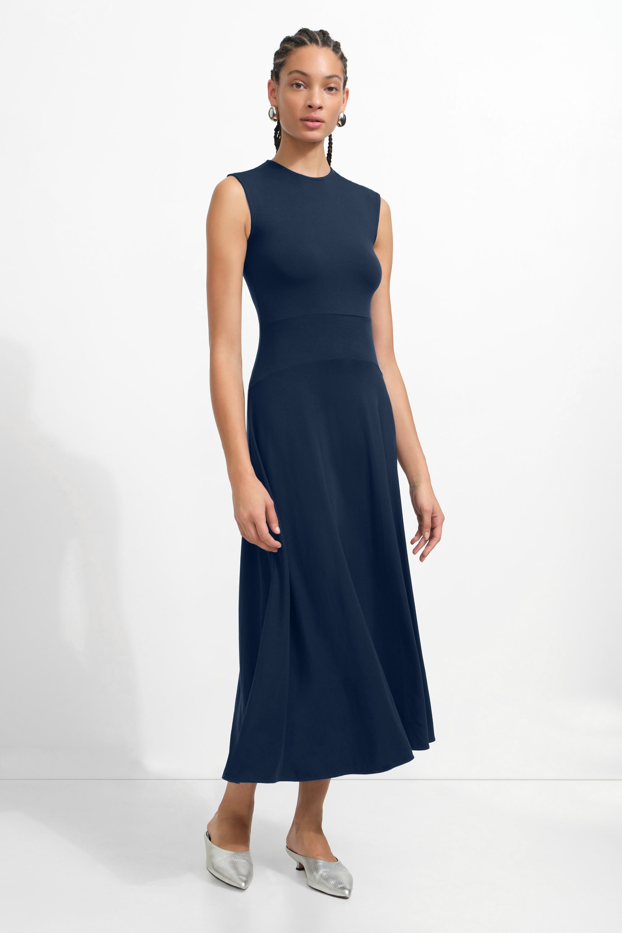 Alina Dress | Sustainable European Jersey Midi Dress