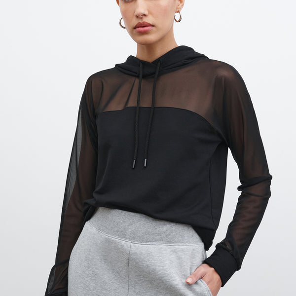 トップス MAISON SPECIAL See-through tulle hoodie MAISON SPECIAL See-through tulle hoodie トップス