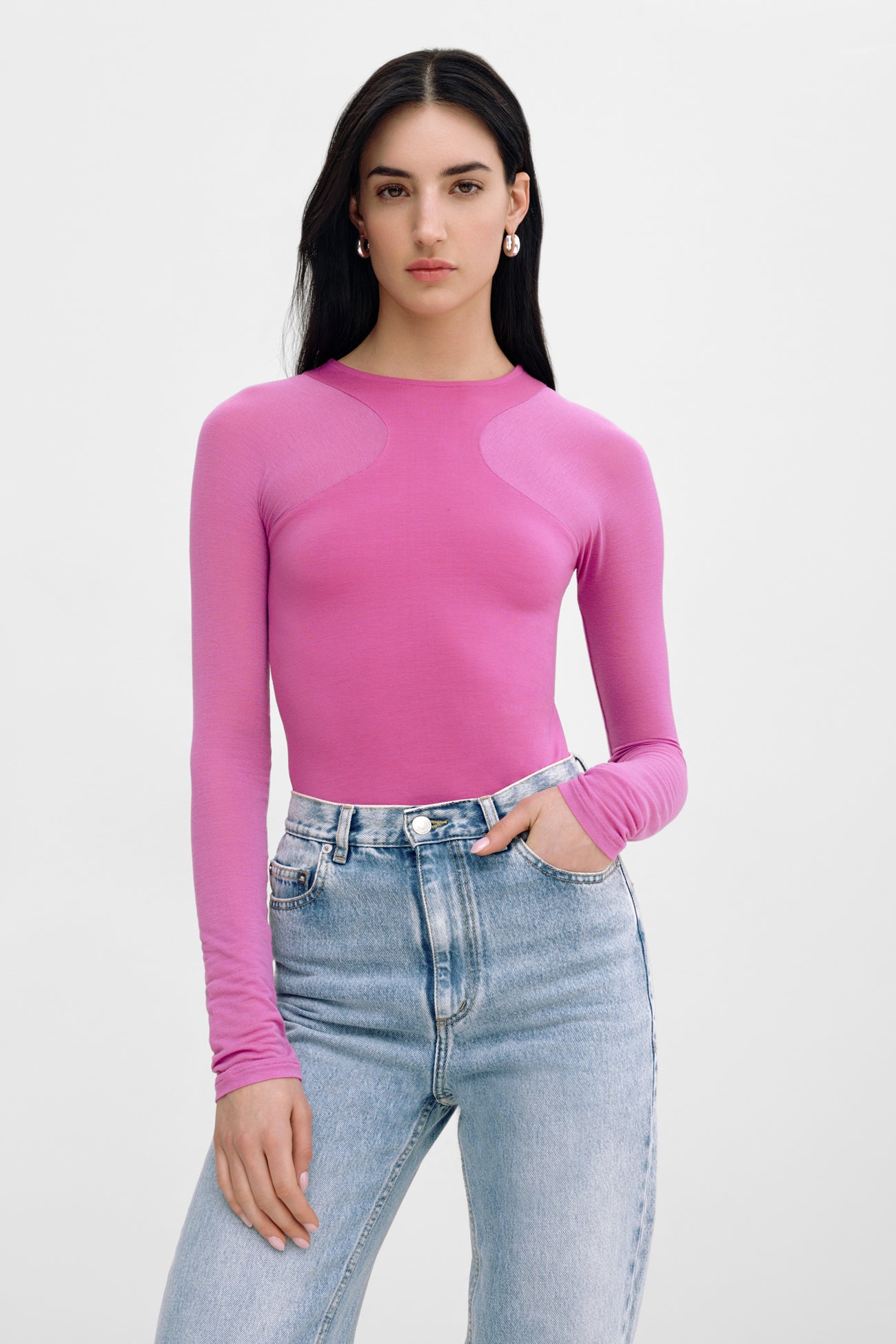 売れ筋商品|||ヤス シャツ レディース トップス YASALIRA SHIRT - Button-down blouse - icy pink Sparkling Fuchsia Button-Down Silk Shirt in Size Extra Small
