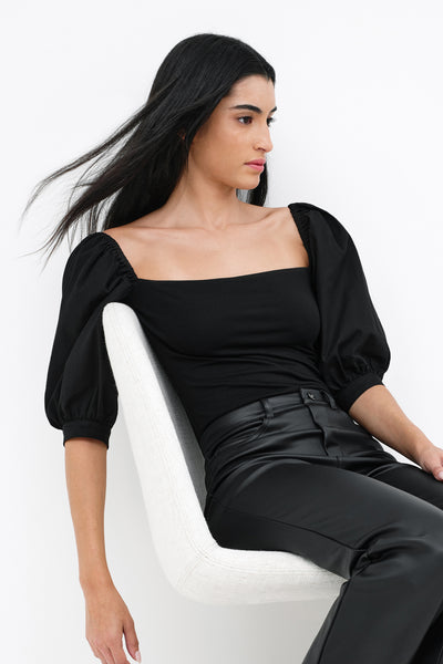 トップス MEER. CREAM PUFF TOP(BLK) HERO2_MB2258-