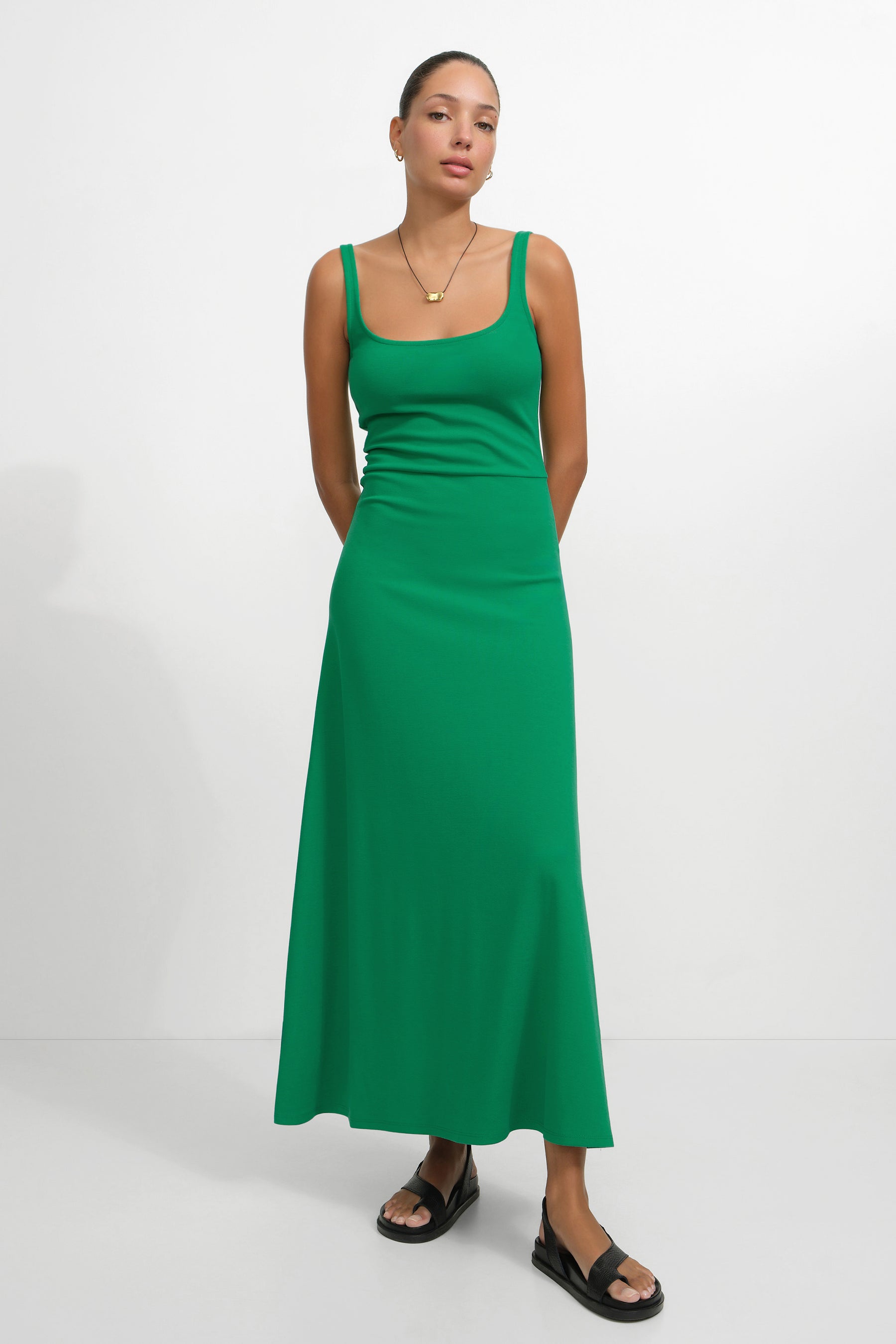 Marcella | Marvin Sleeveless Dress in Spring Green | Women's Size Medium | Ponte