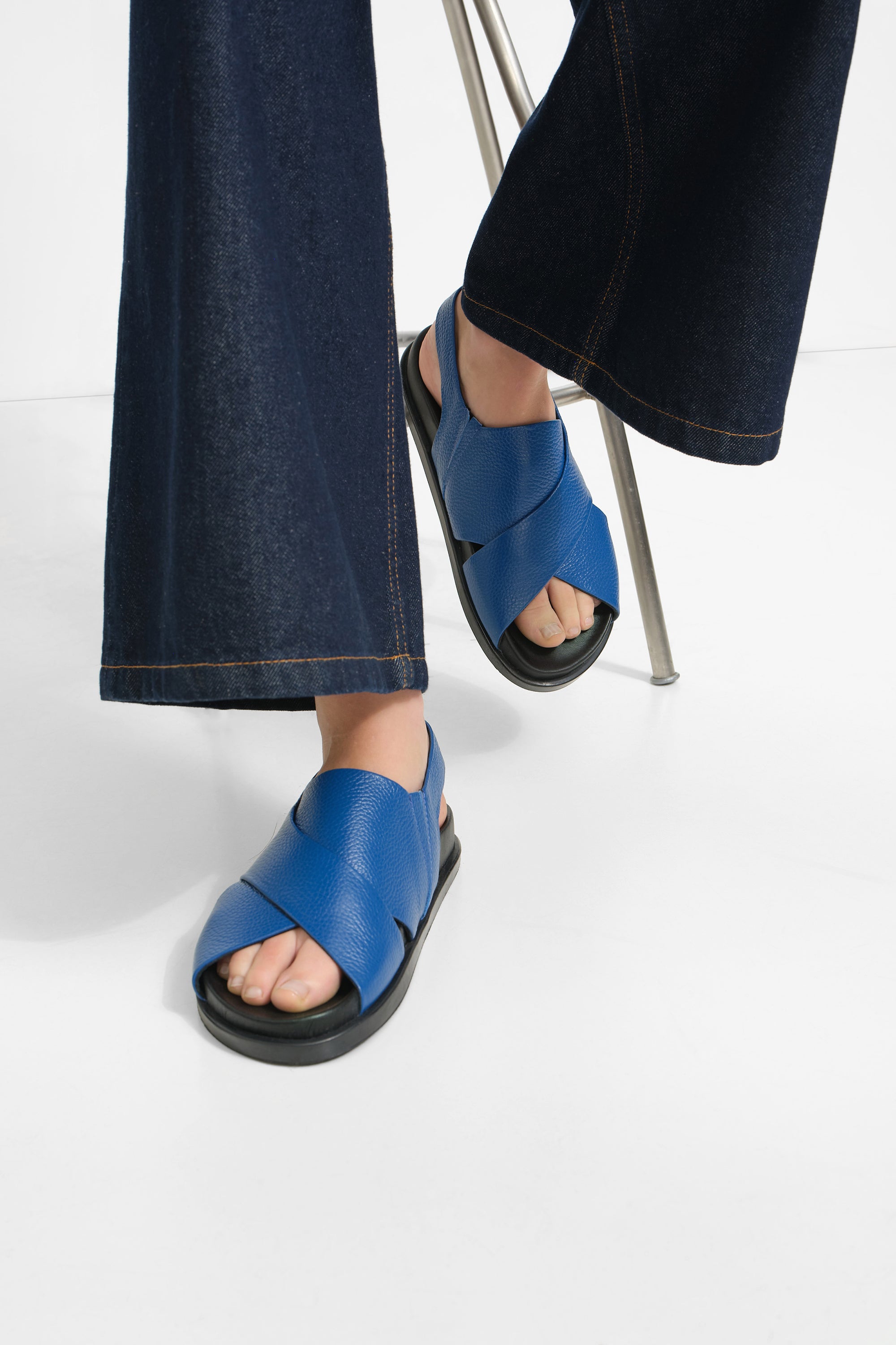 Heidi Sandals | European Leather Wide-Strap Sandals