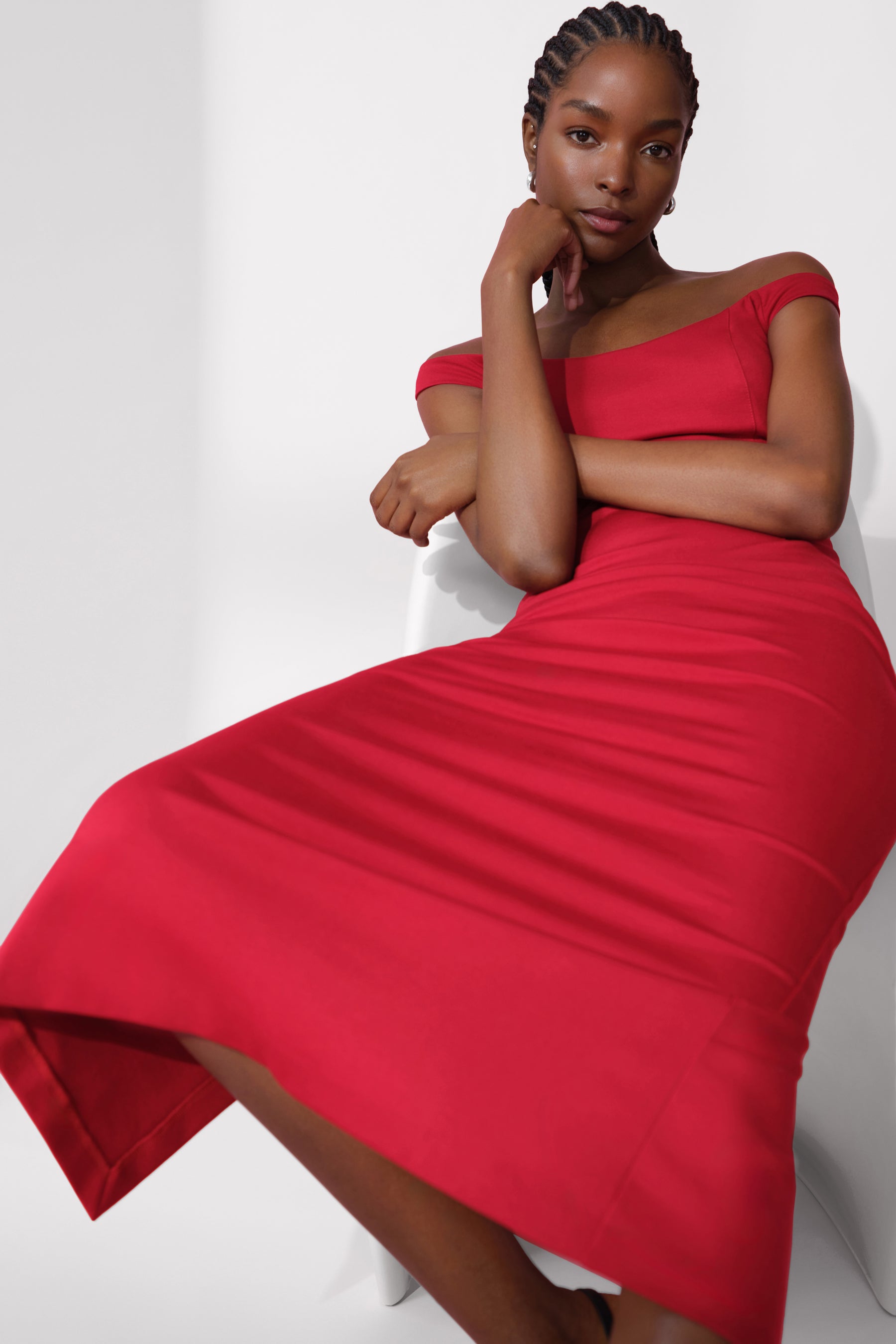 midi front slit dress Marcella | Eliana Slit Dress in Pink | Women's Size Large | Ponte
