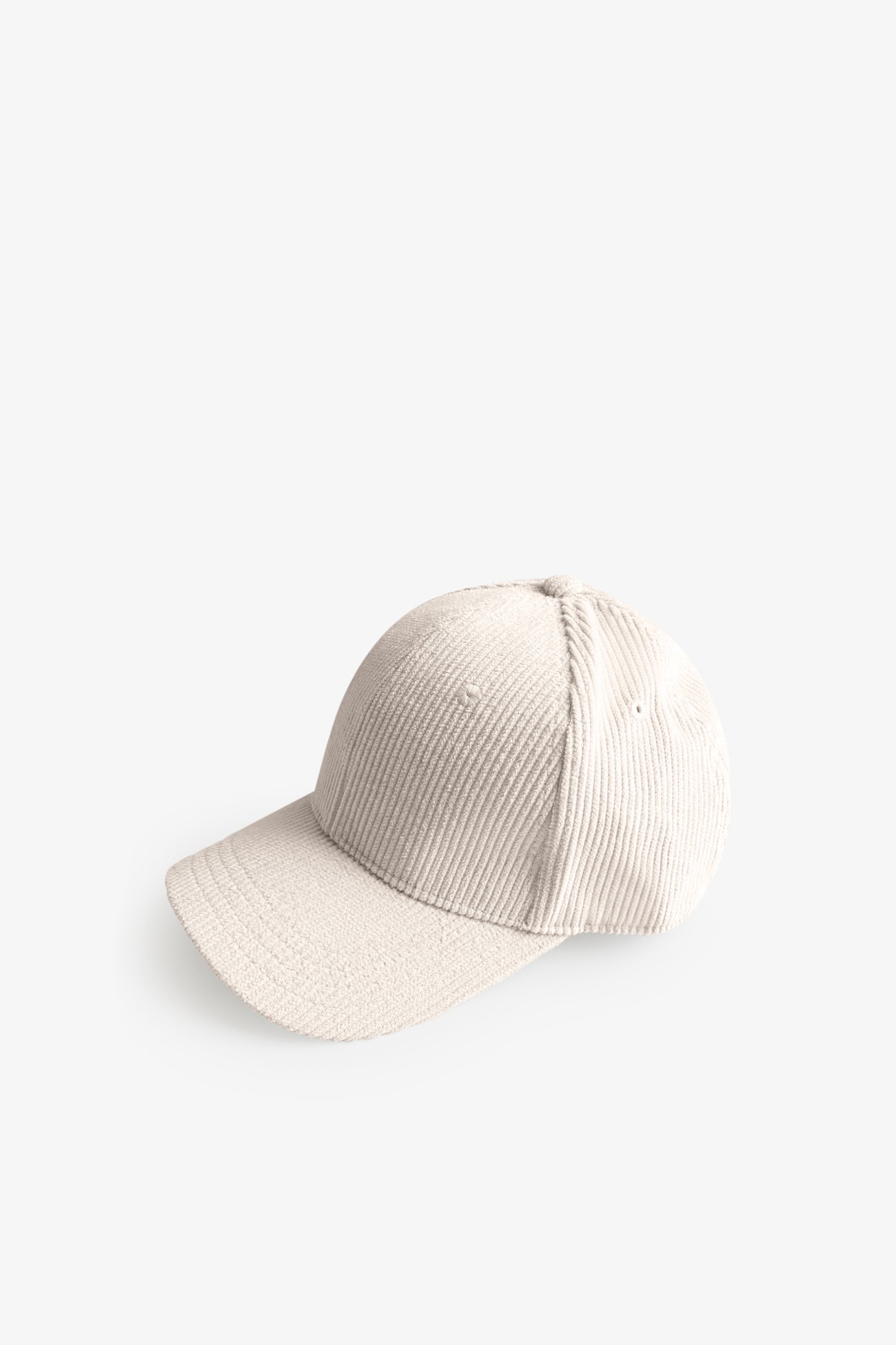 Off White Textured Ribbed Cap - Mason Corduroy Baseball Hat