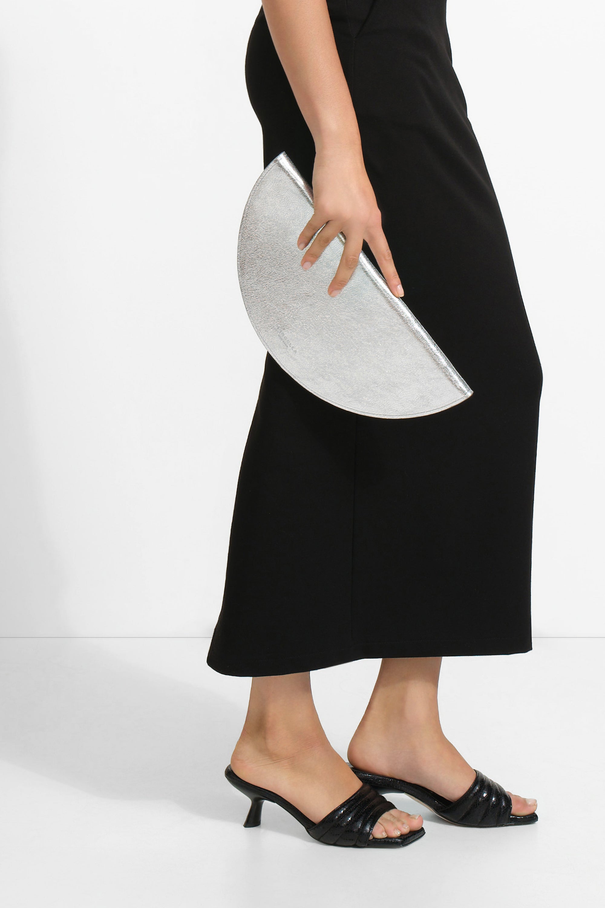 Luna Crossbody Purse | Silver Leather Convertible Crossbody