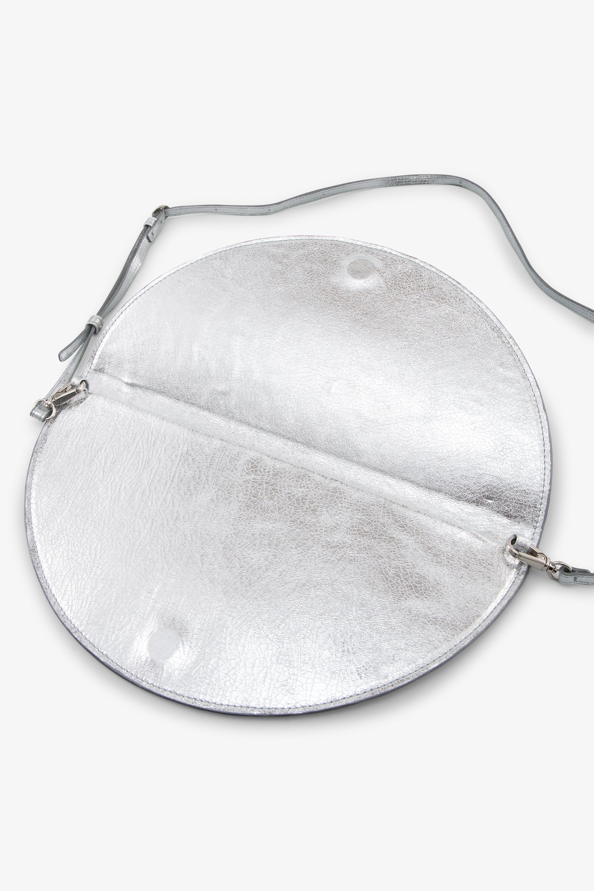 Luna Crossbody Purse | Silver Leather Convertible Crossbody