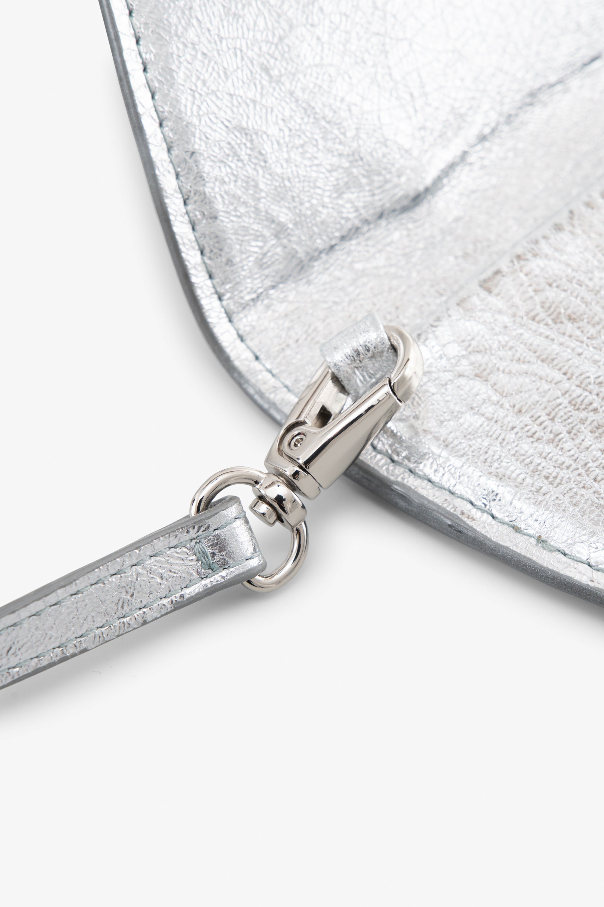Luna Crossbody Purse | Silver Leather Convertible Crossbody