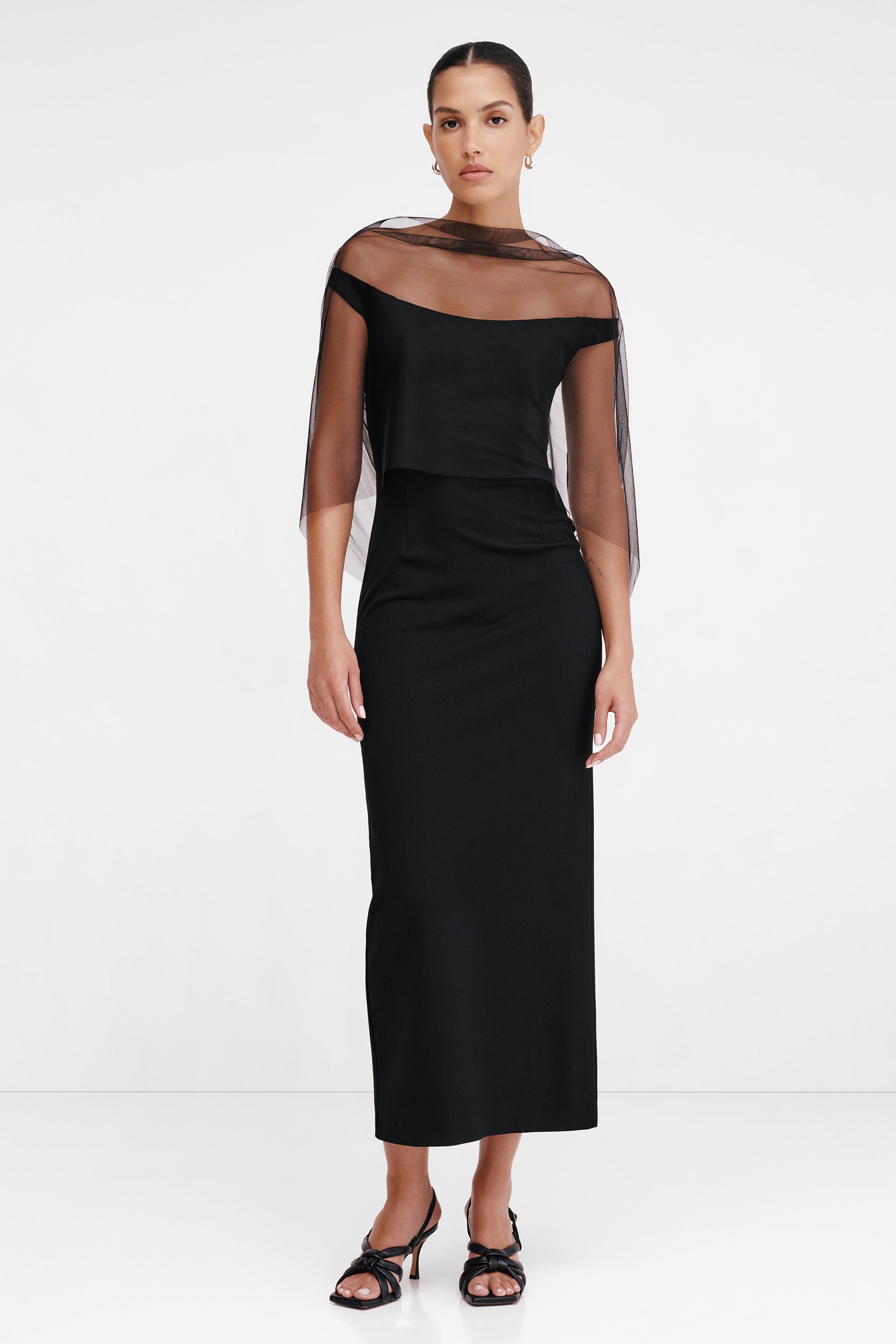black bolero for evening dress Elegant Maxi Lace Black Dress with Bolero EU42