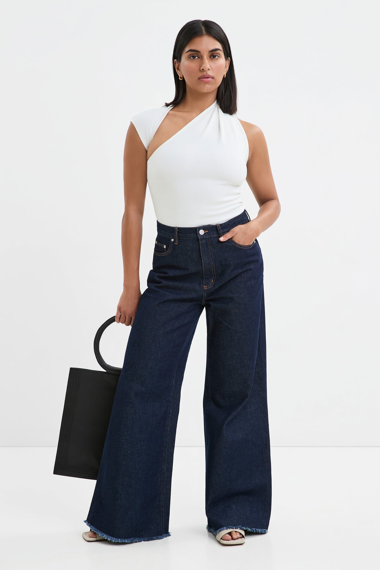 【早い者勝ち】MYLAN ／ One Shoulder Ribbon Tops d003_black_e8e5659f-1c3d-4adc-
