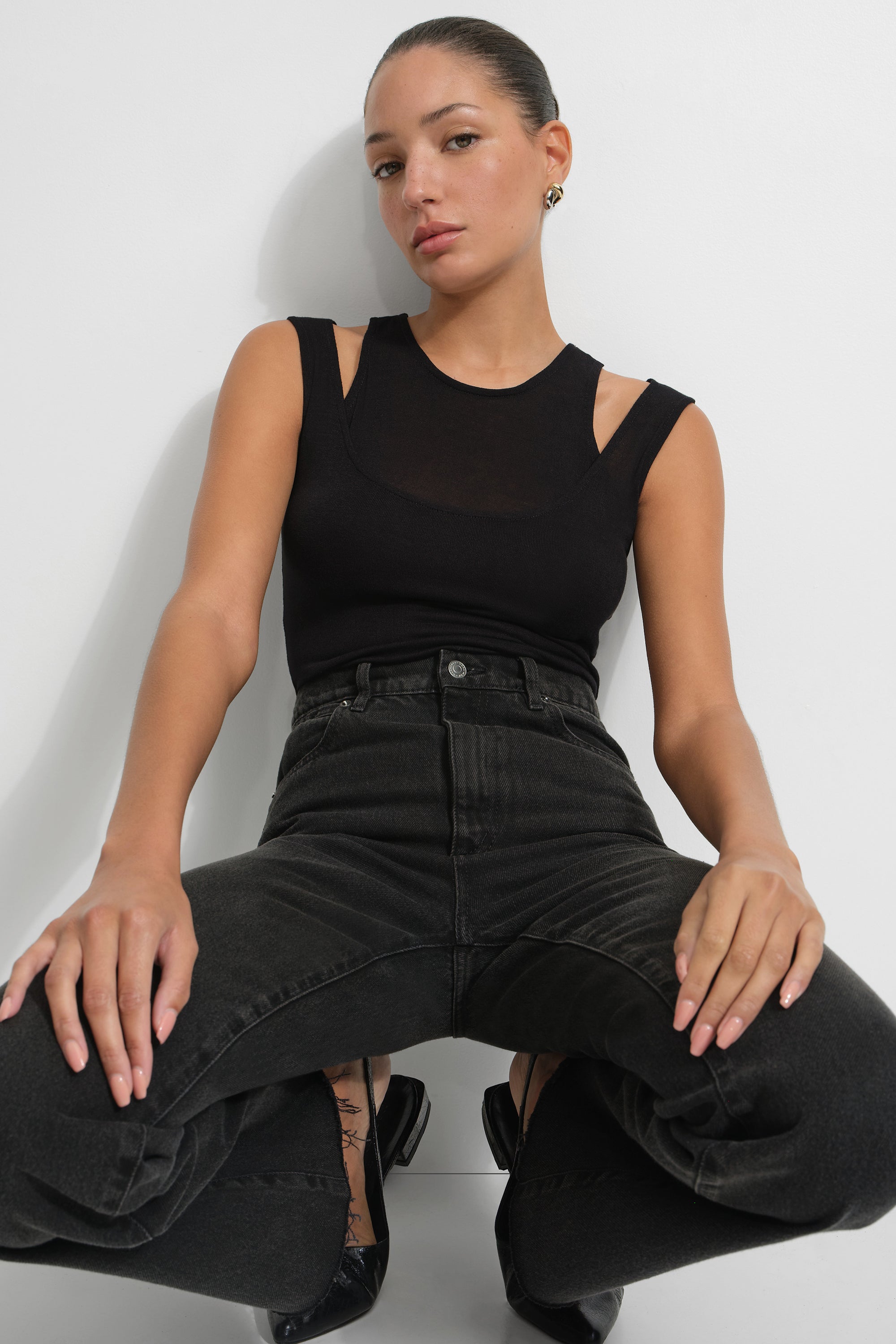 トップス SALSATION Y16Asymmetric Draped Tank Asymmetric Draped Tank | Salsation Wear – Salsation Limited