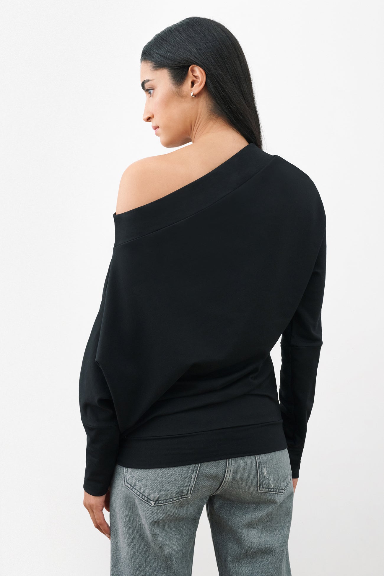 Black Off The Shoulder Sweaters - Princess Polly A Black Off The Shoulder Sweaters - Princess Polly A