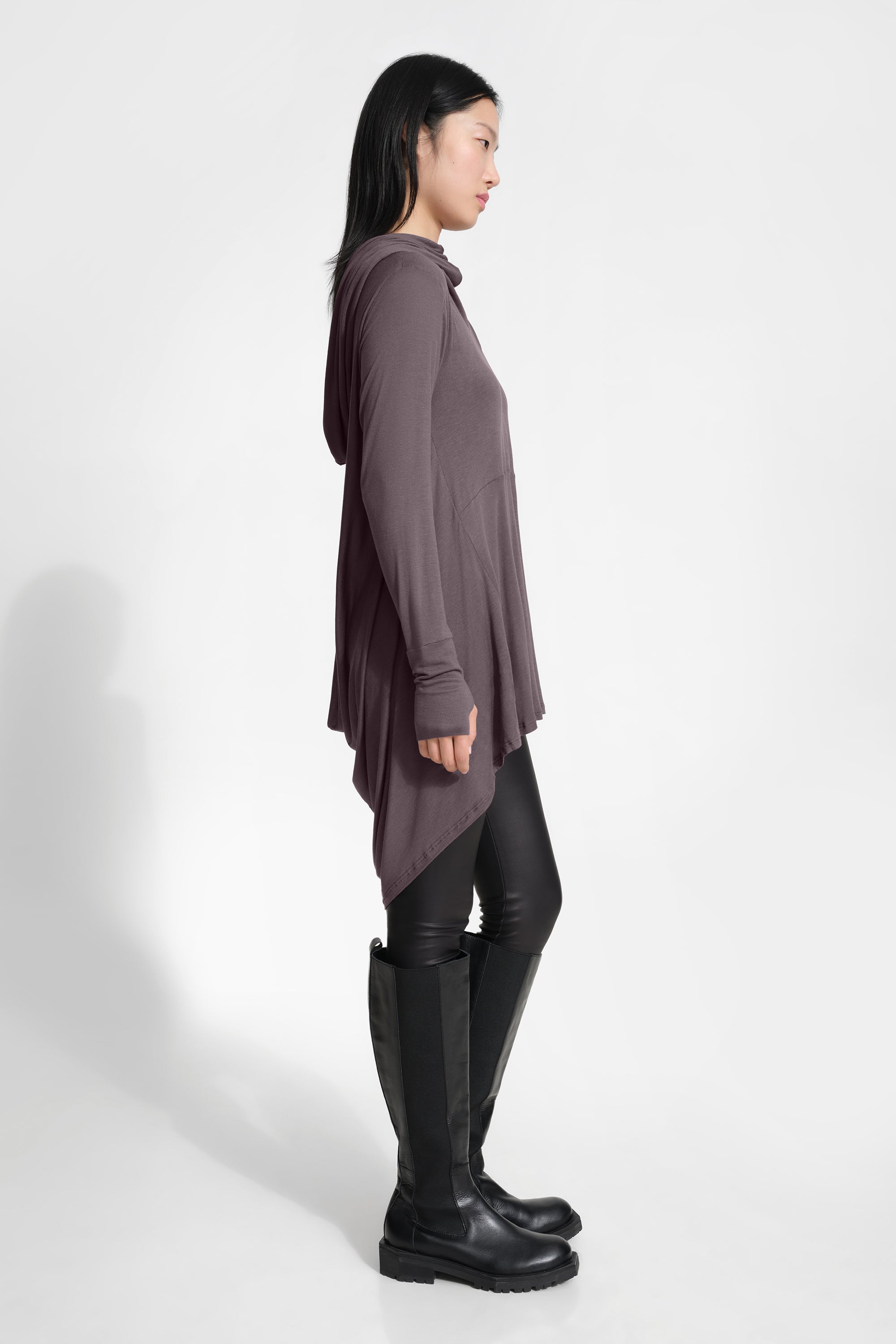 Oslo Tunic | Grey Sheer European Jersey Hooded Tunic