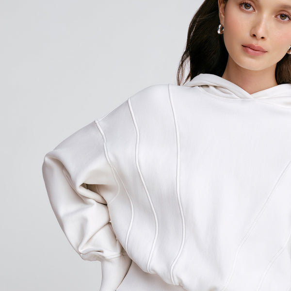 Relaxed Long Sleeve Off White Hoodie - Ella Hoodie | Marcella