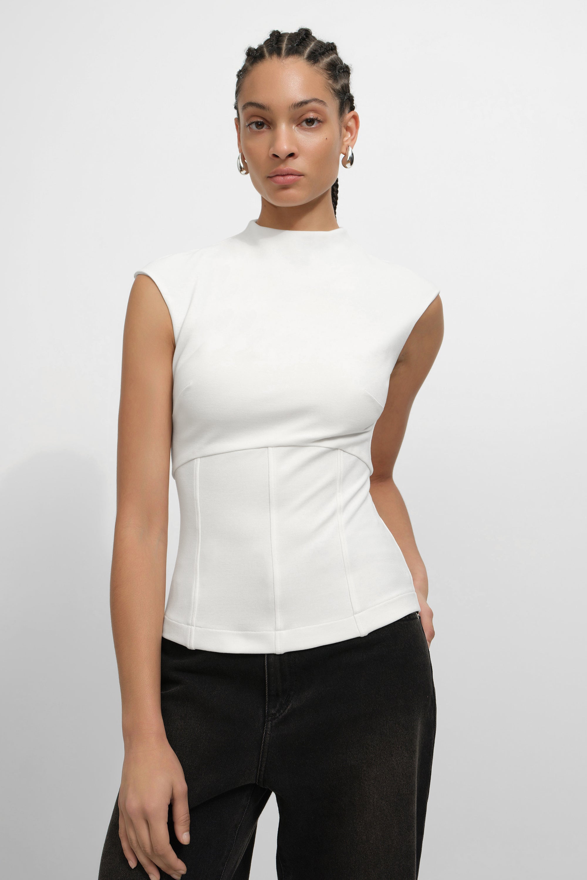 トップス haru Women's Black Mock Neck Top | Marcella
