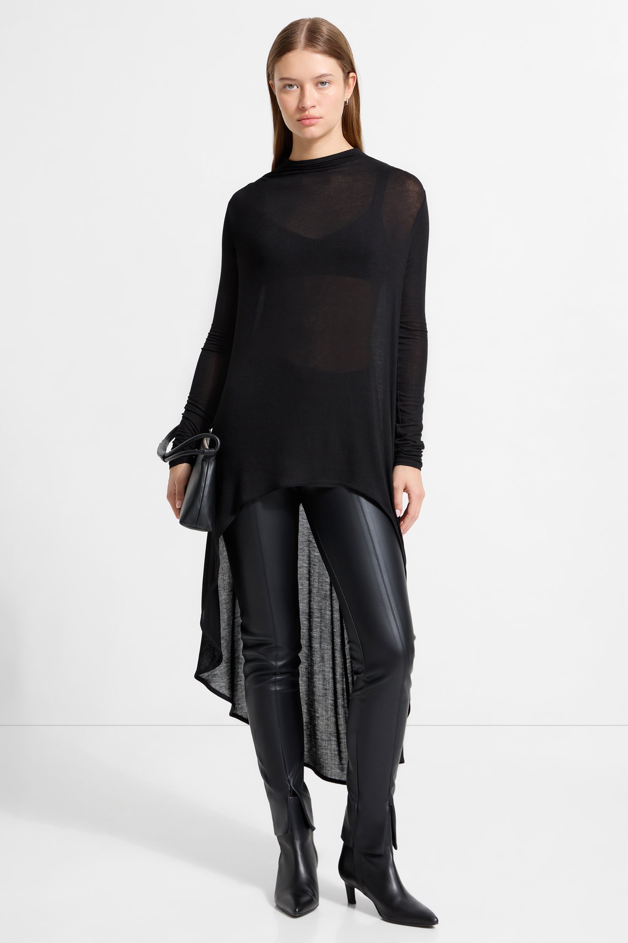 Alek Tunic | Sheer European Jersey Asymmetric Tunic
