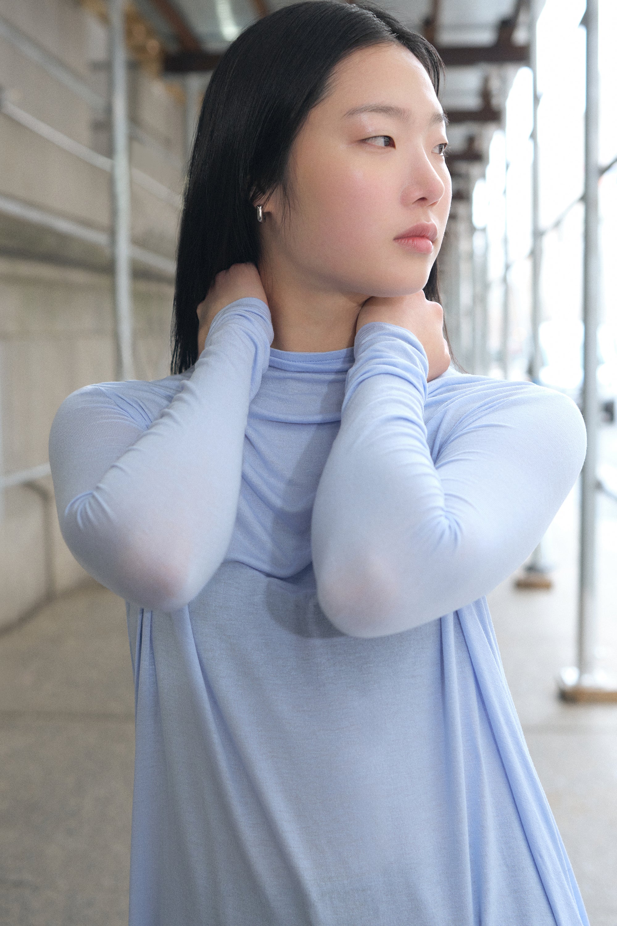 Alek Tunic | Sheer European Jersey Asymmetric Tunic