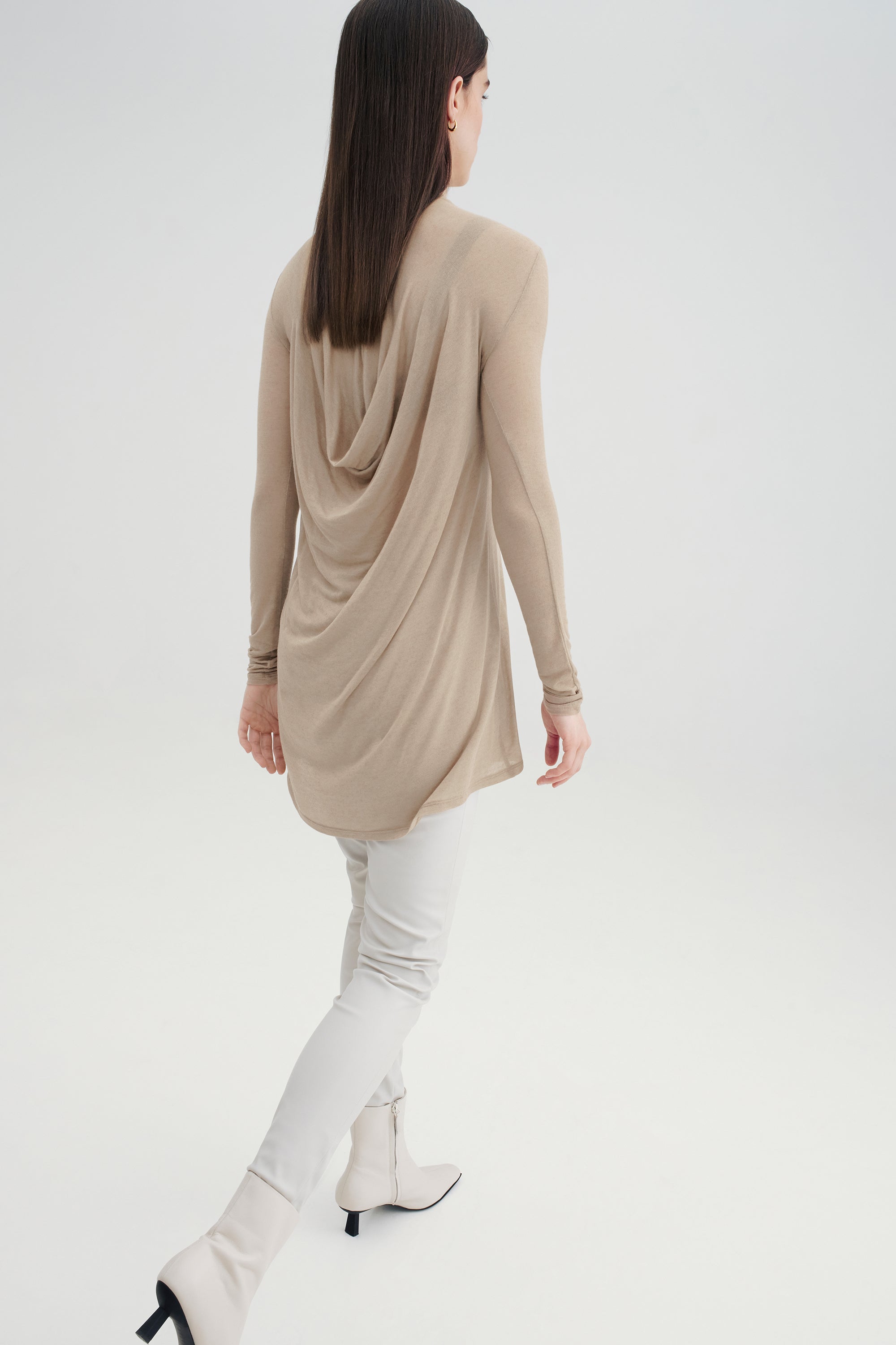 Sheer Black High-Low Hem Long Sleeve Top - Lawson Tunic | Marcella