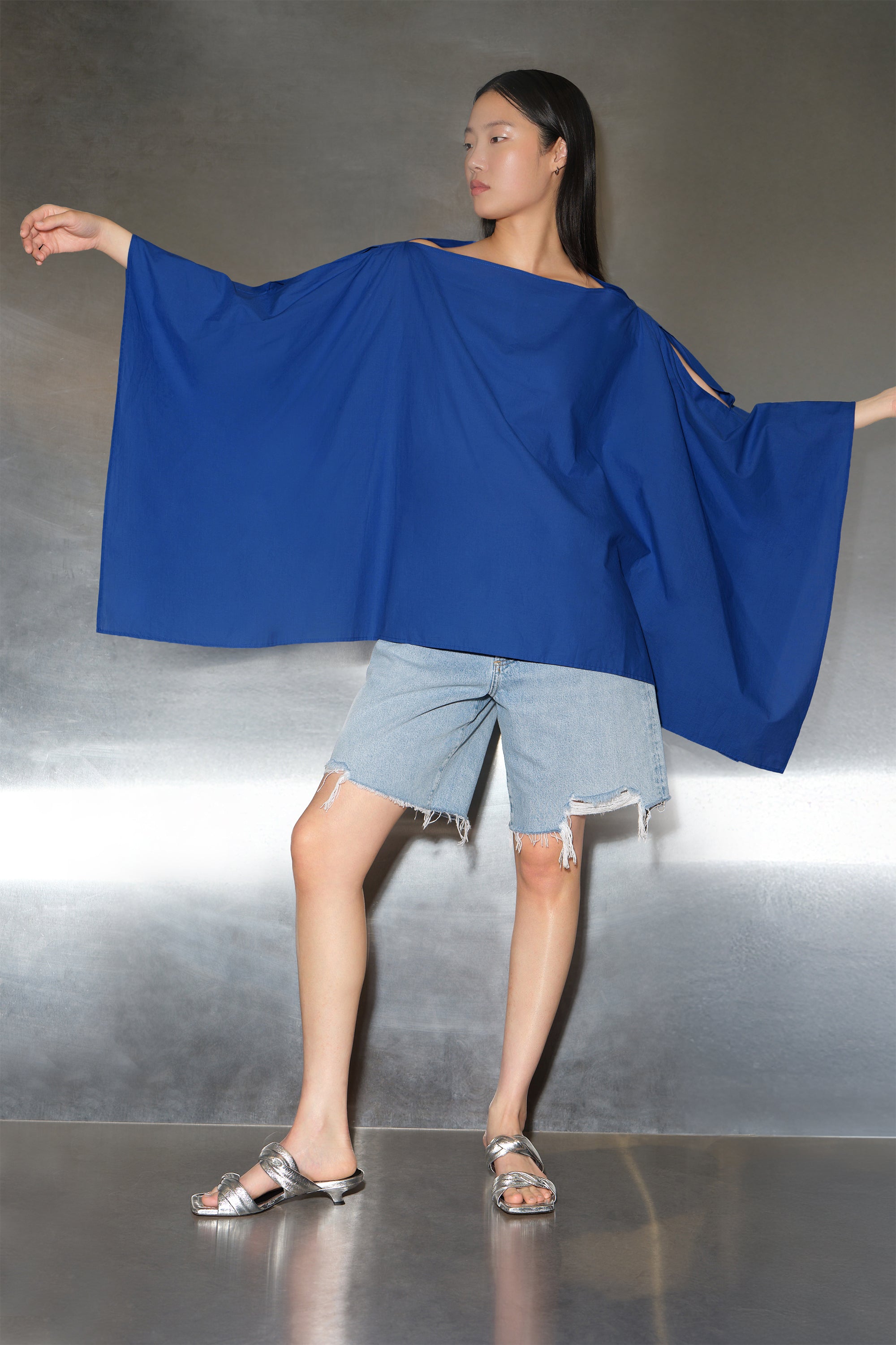 Women's Cobalt Cotton Tunic | Marcella