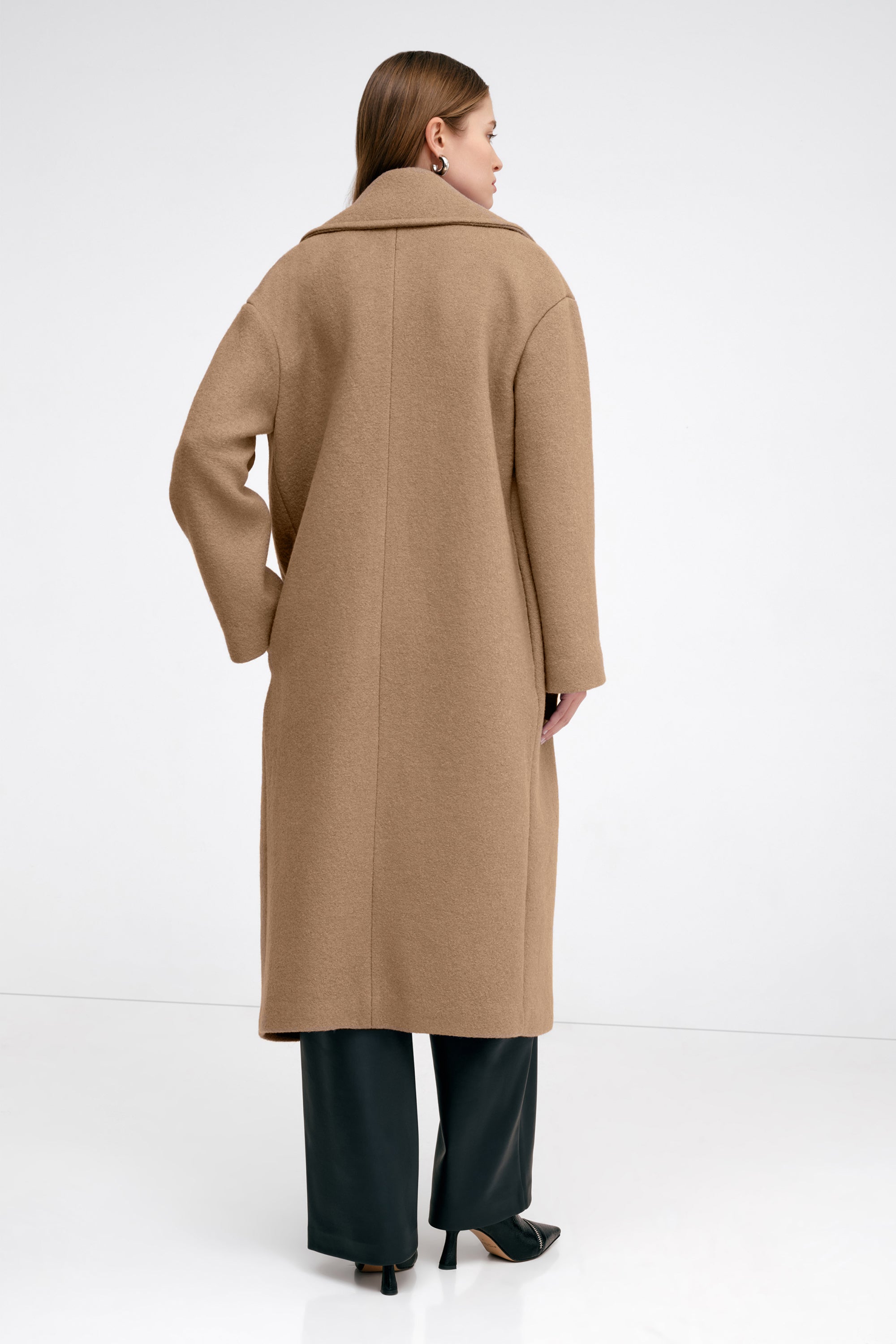 Women's Oversized Women's Camel Wool Winter Coat - Elizabeth Coat