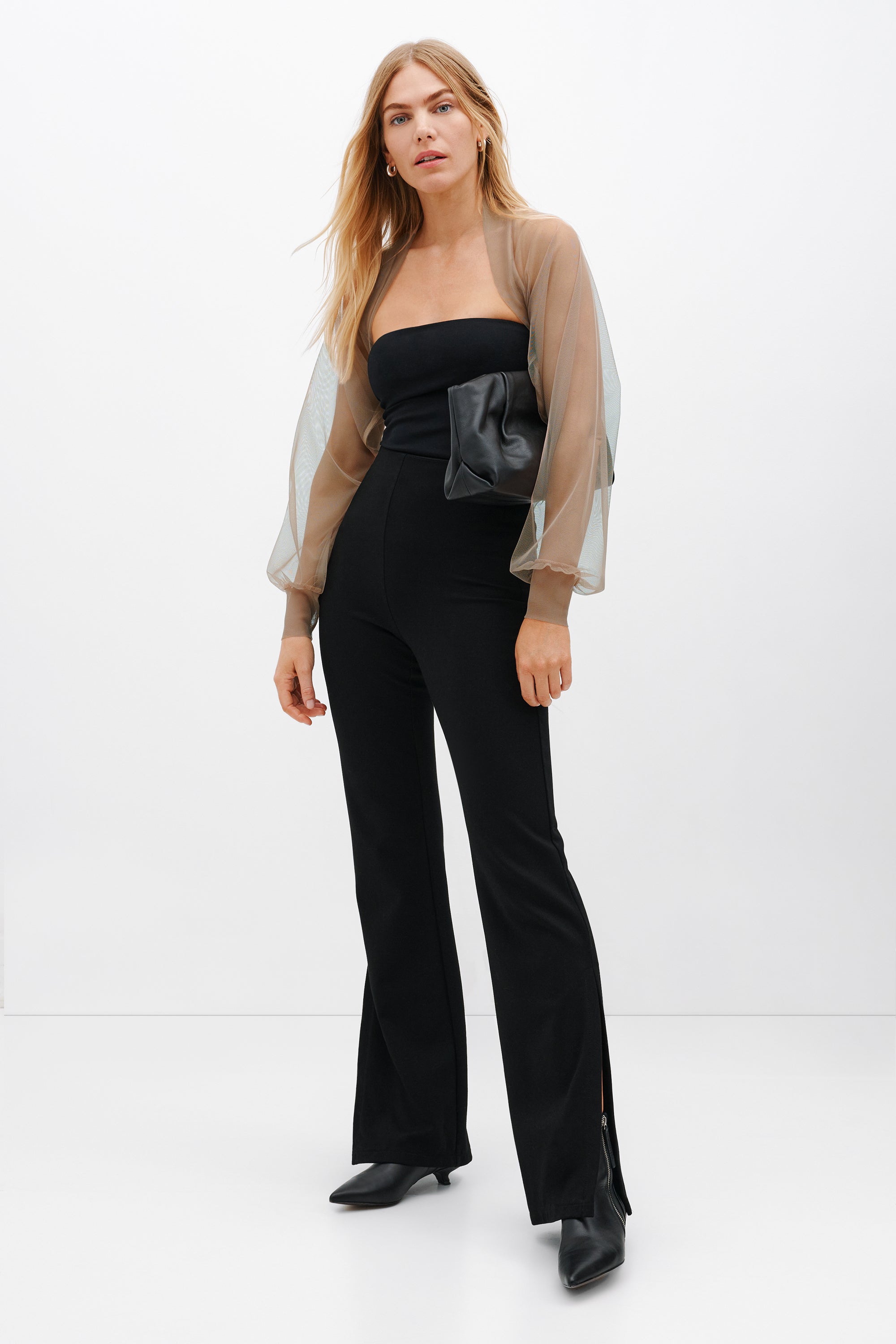 【in a row】Maron Bolero T-shirt Chai Brown Mesh Bolero Shrug - Olympia Bolero | Marcella