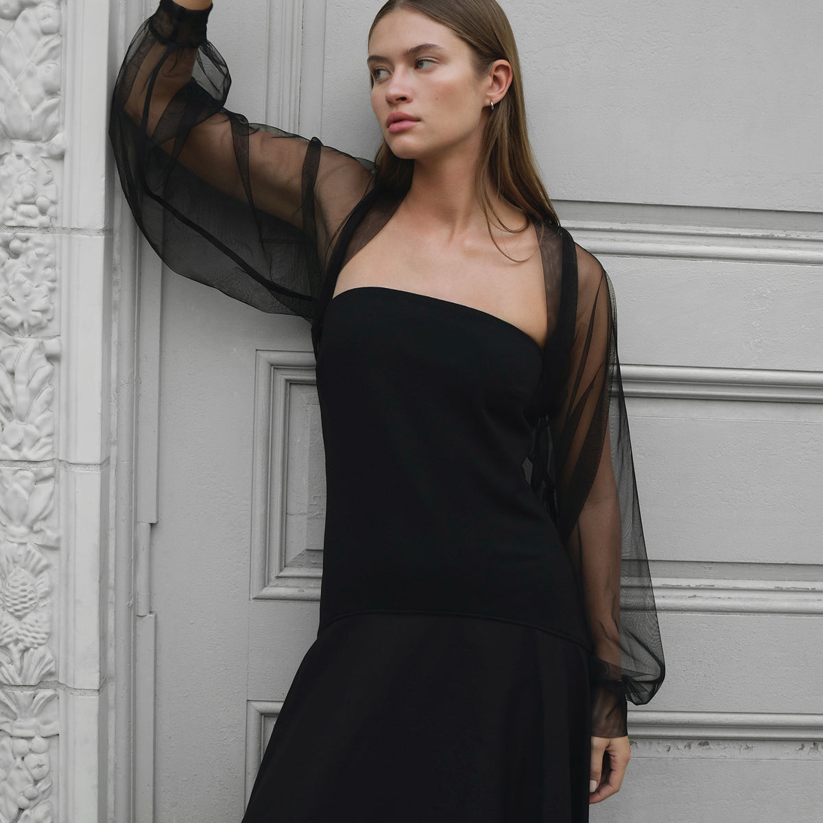 Women's Black Mesh Bolero Shrug Jacket