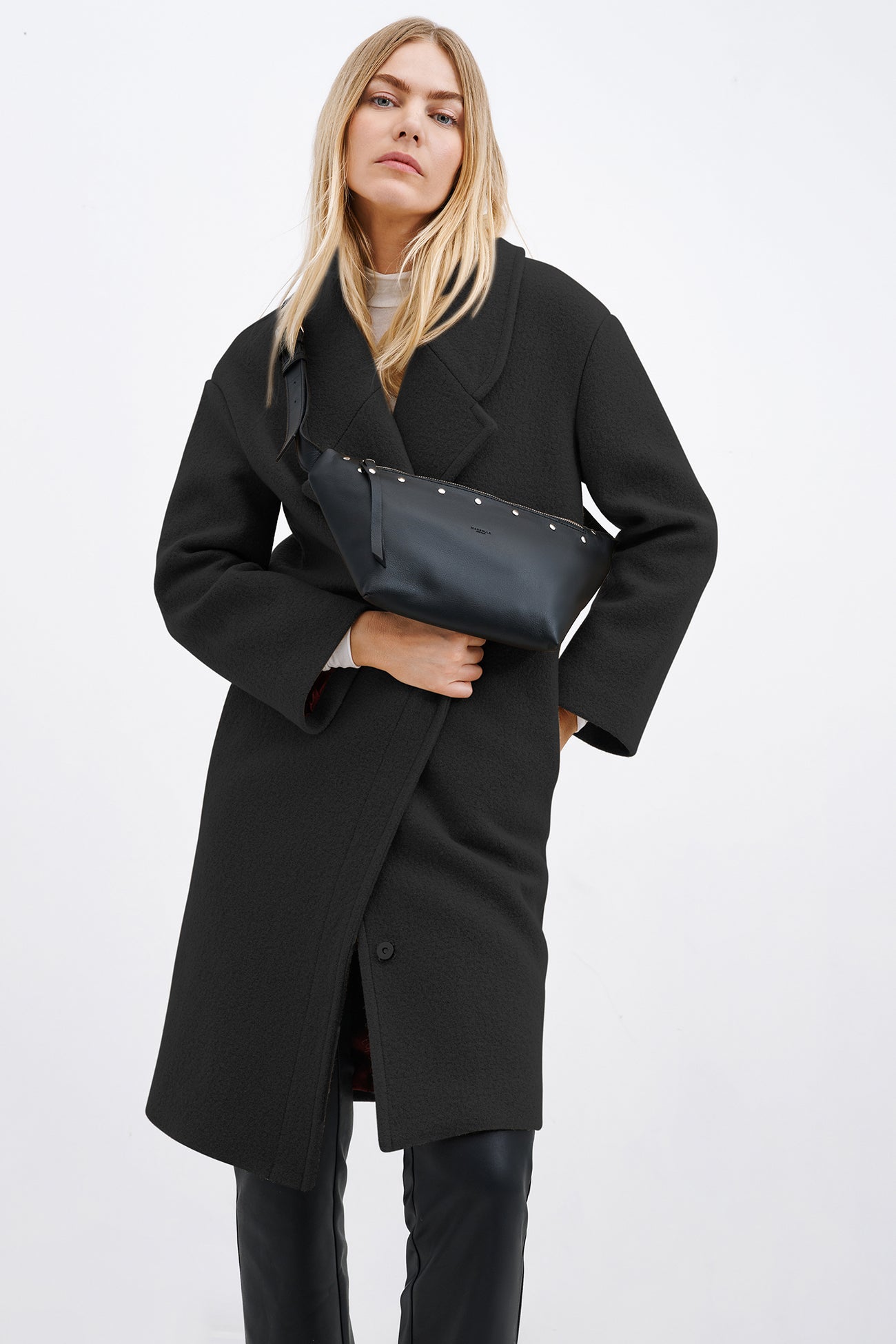 Black Overcoat Wool Jacket - Owen Coat | Marcella