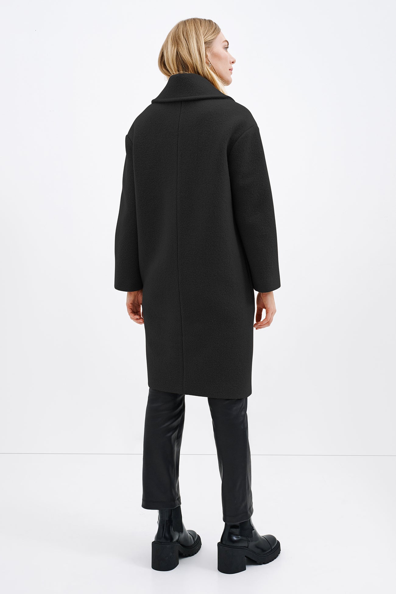 Black Overcoat Wool Jacket - Owen Coat | Marcella