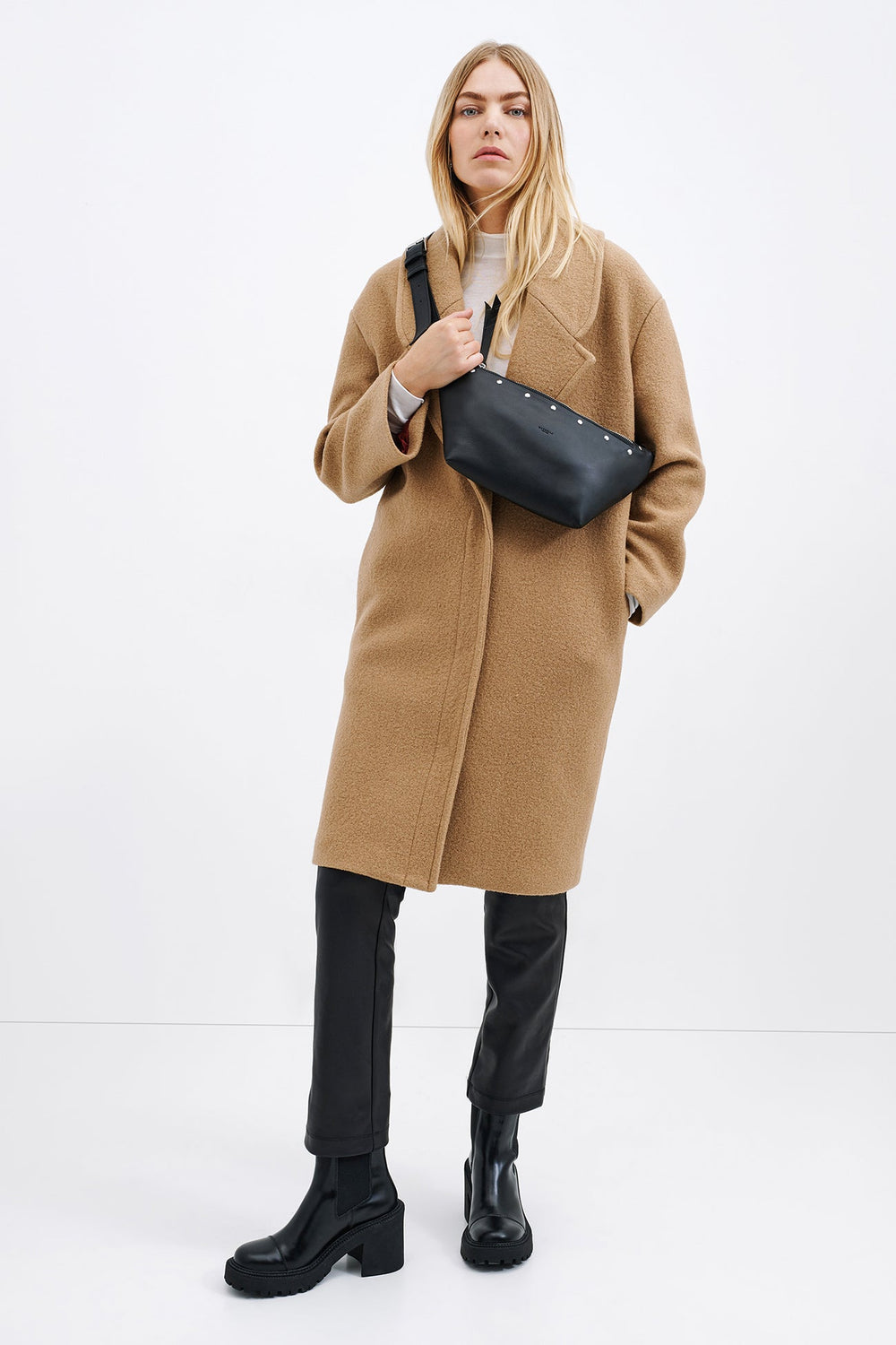 Otto Wool Drape Coat - Camel