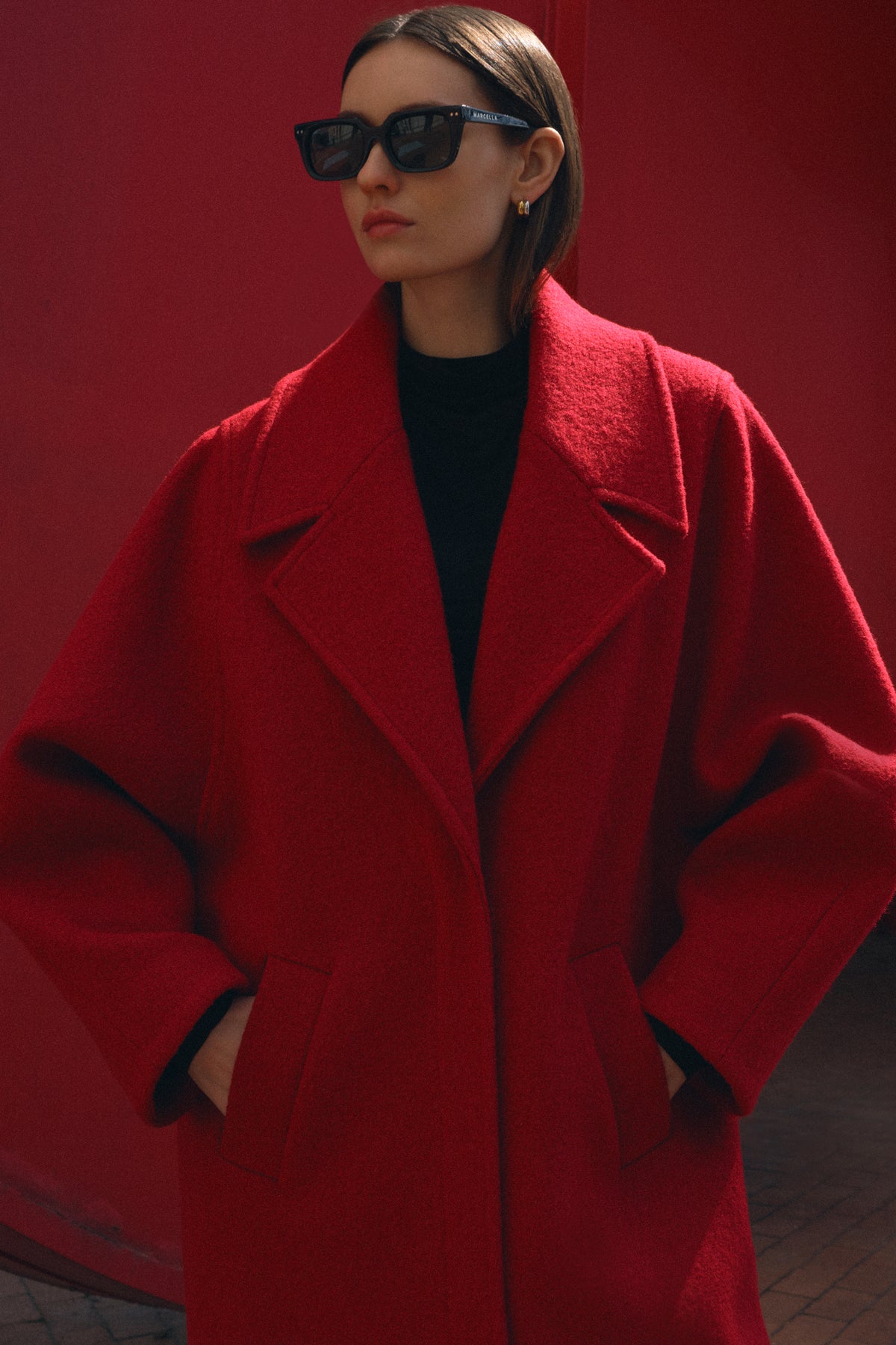 Women's Red Wool Coat | Marcella Charlton